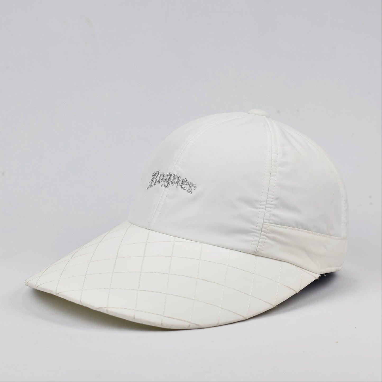Vintage Bogner White Technical Performance Thrifted Hat with Quilted Visor