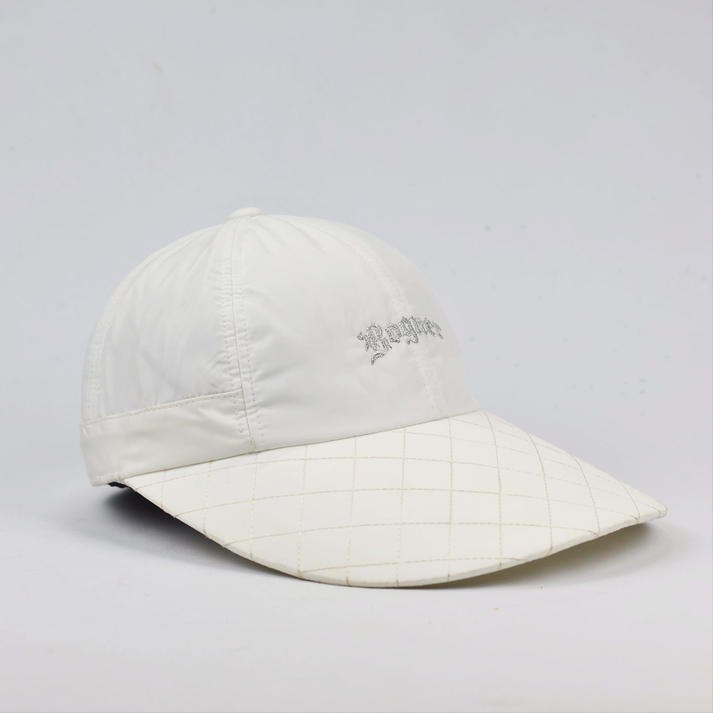 Vintage Bogner White Technical Performance Thrifted Hat with Quilted Visor