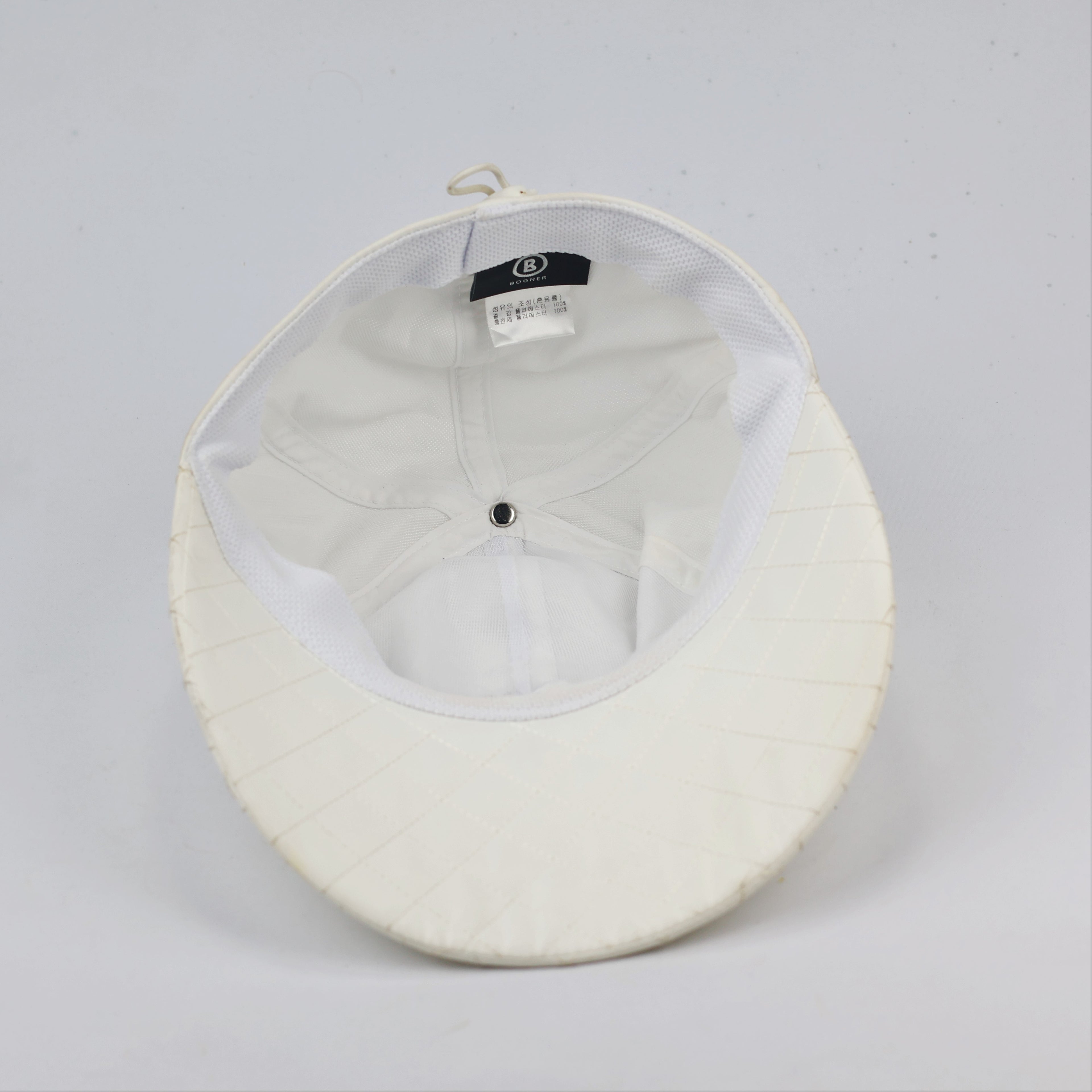 Vintage Bogner White Technical Performance Thrifted Hat with Quilted Visor