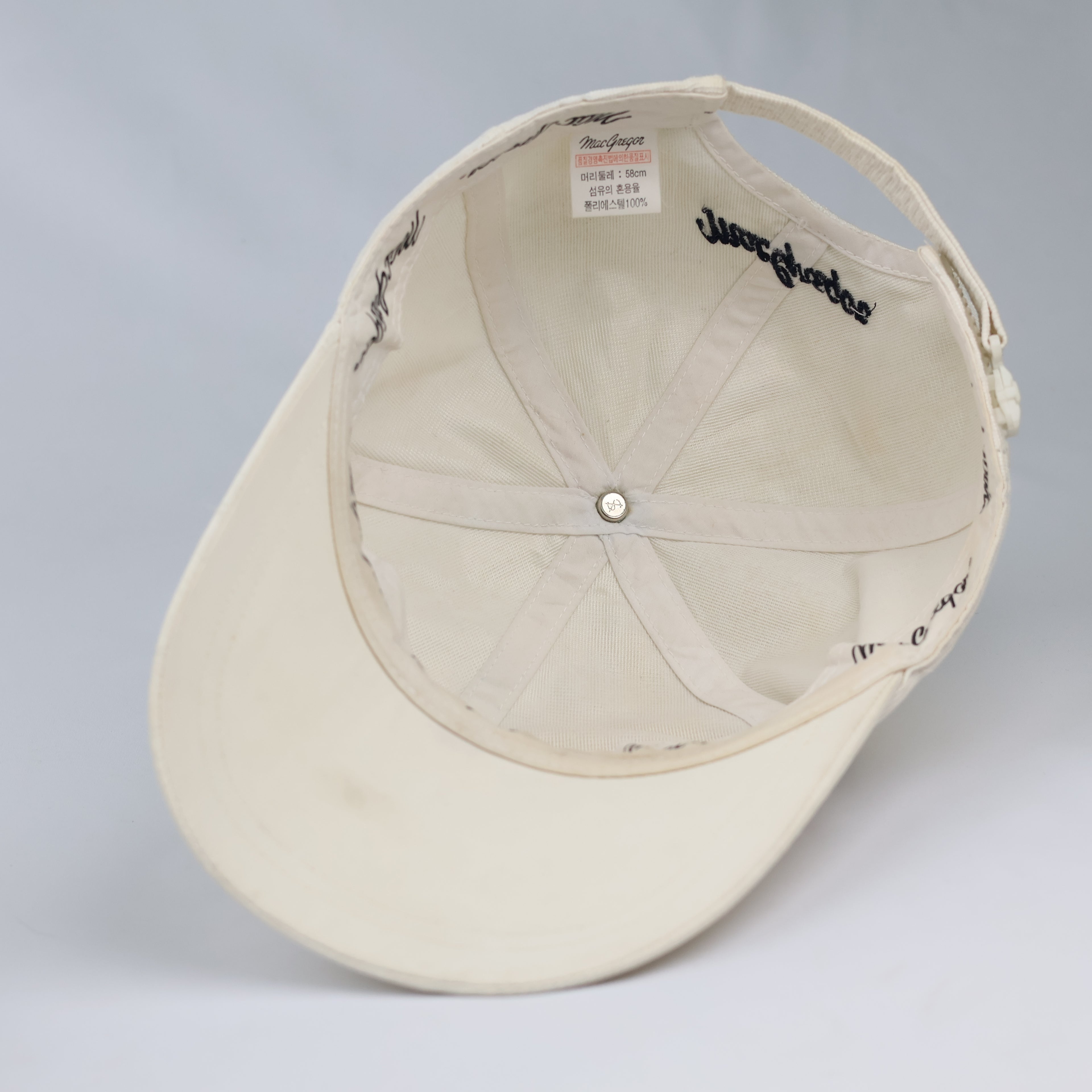 Thrifted MacGregor White Sport Strapback Baseball Hat