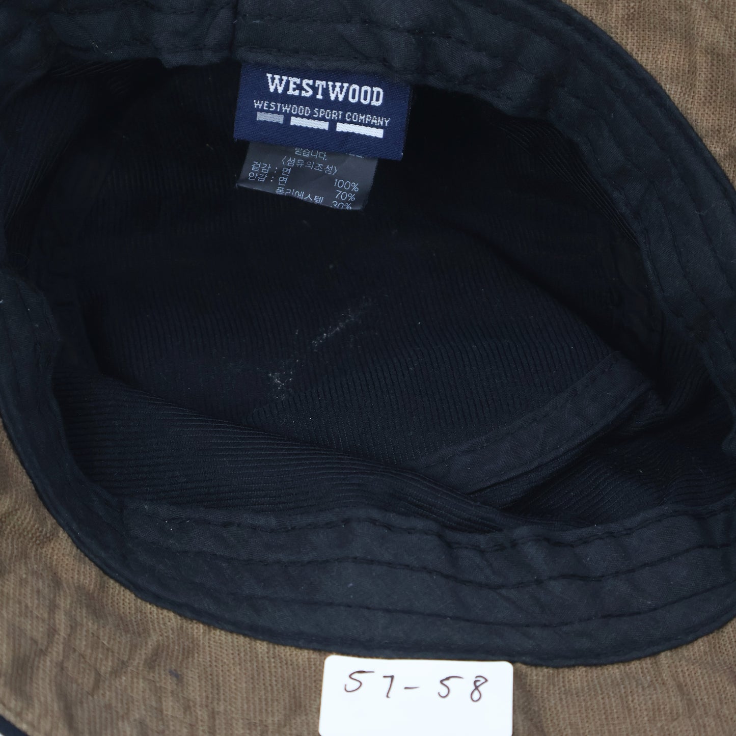 "WESTWOOD" Brown Bucket Hat with Black Trim (57-58cm)