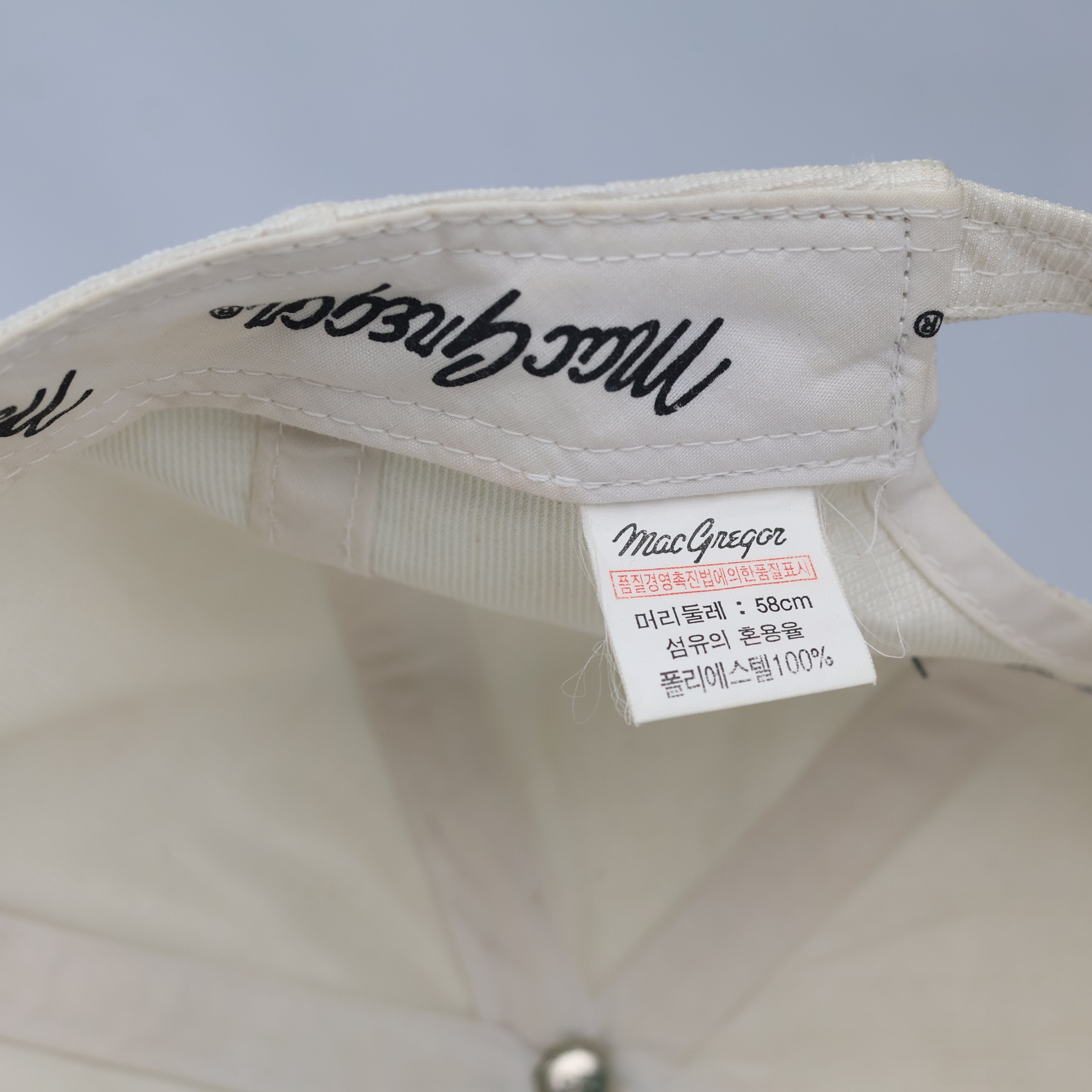 Thrifted MacGregor White Sport Strapback Baseball Hat