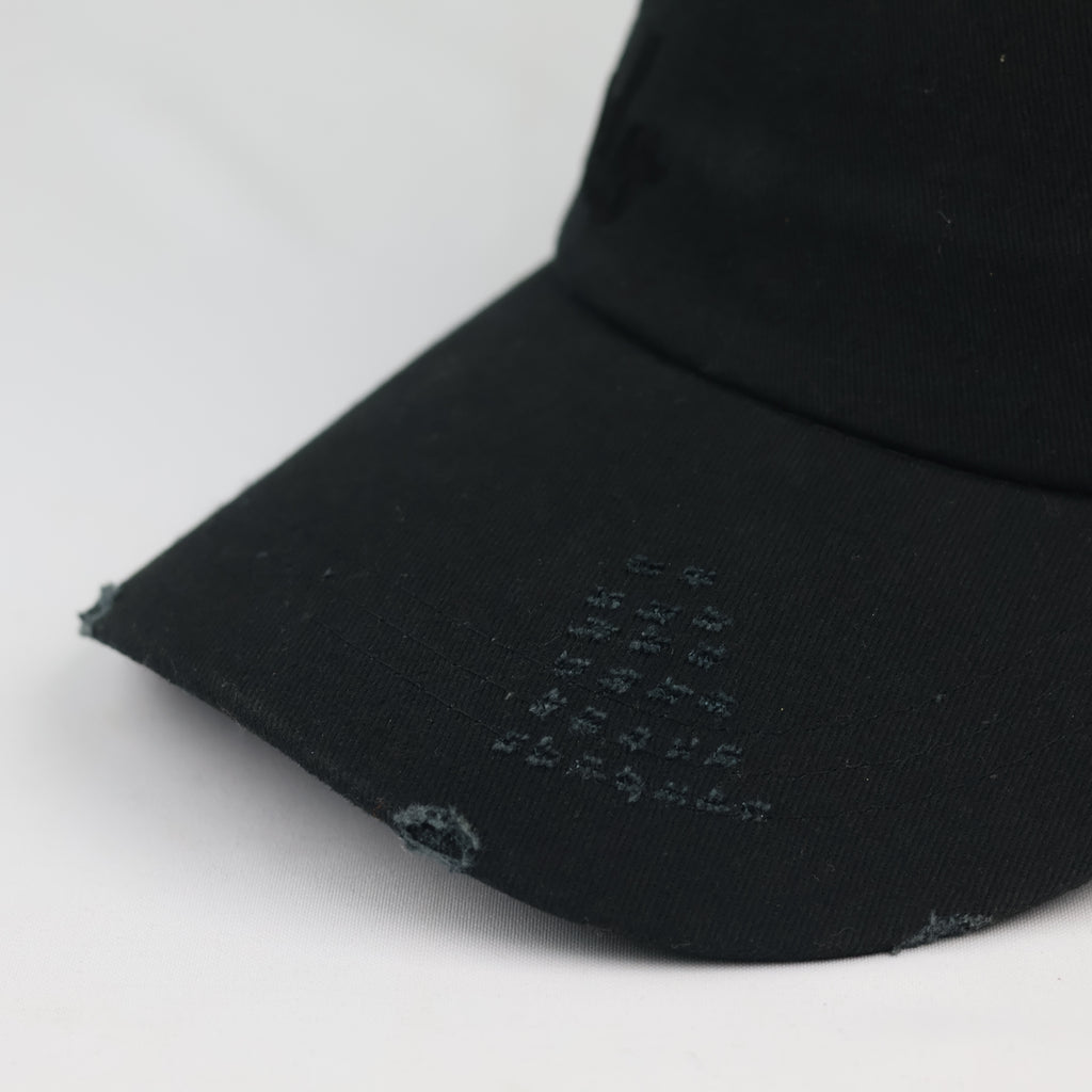 Thrifted Liberto Gothic Black Cotton Strapback Baseball Cap