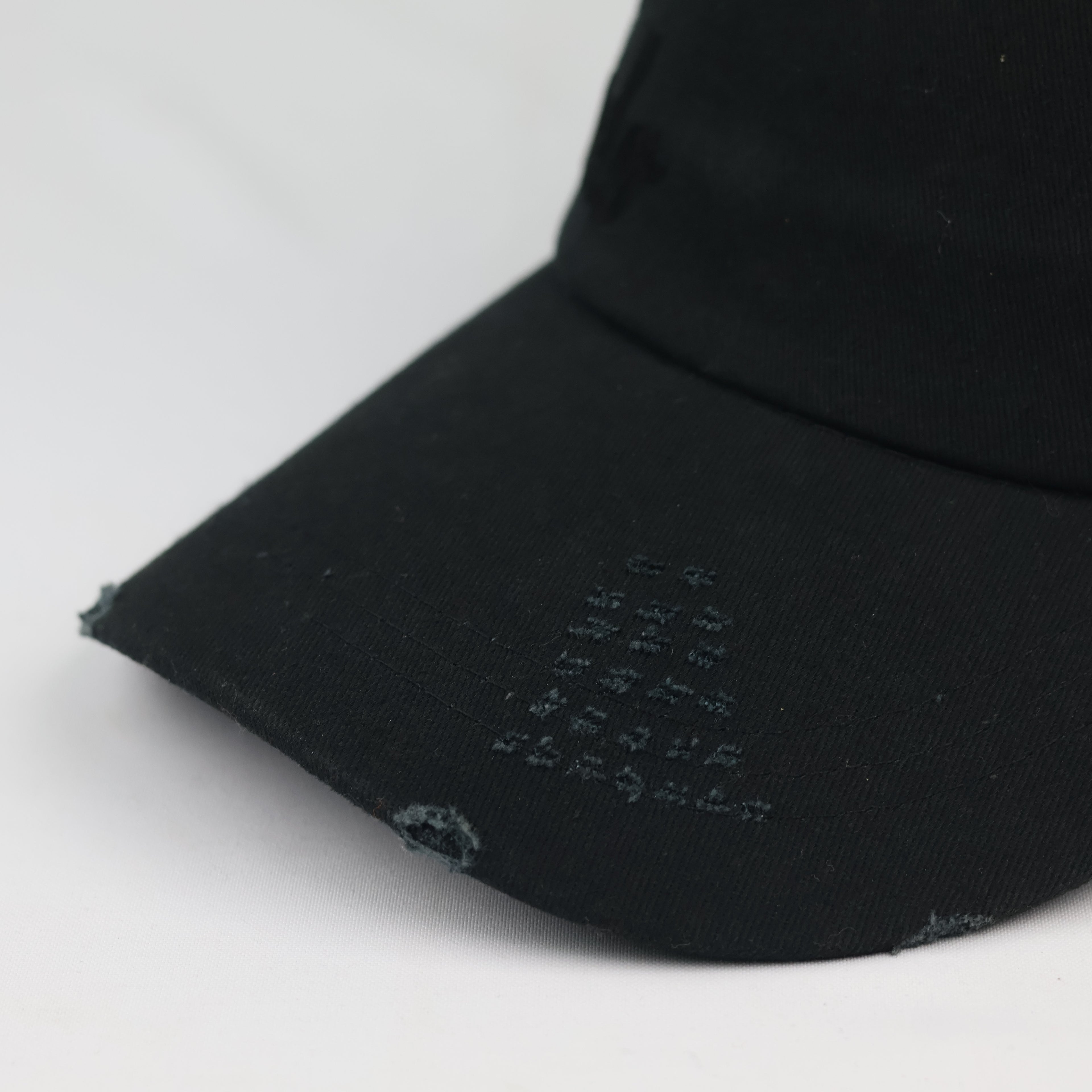 Thrifted Liberto Gothic Black Cotton Strapback Baseball Cap