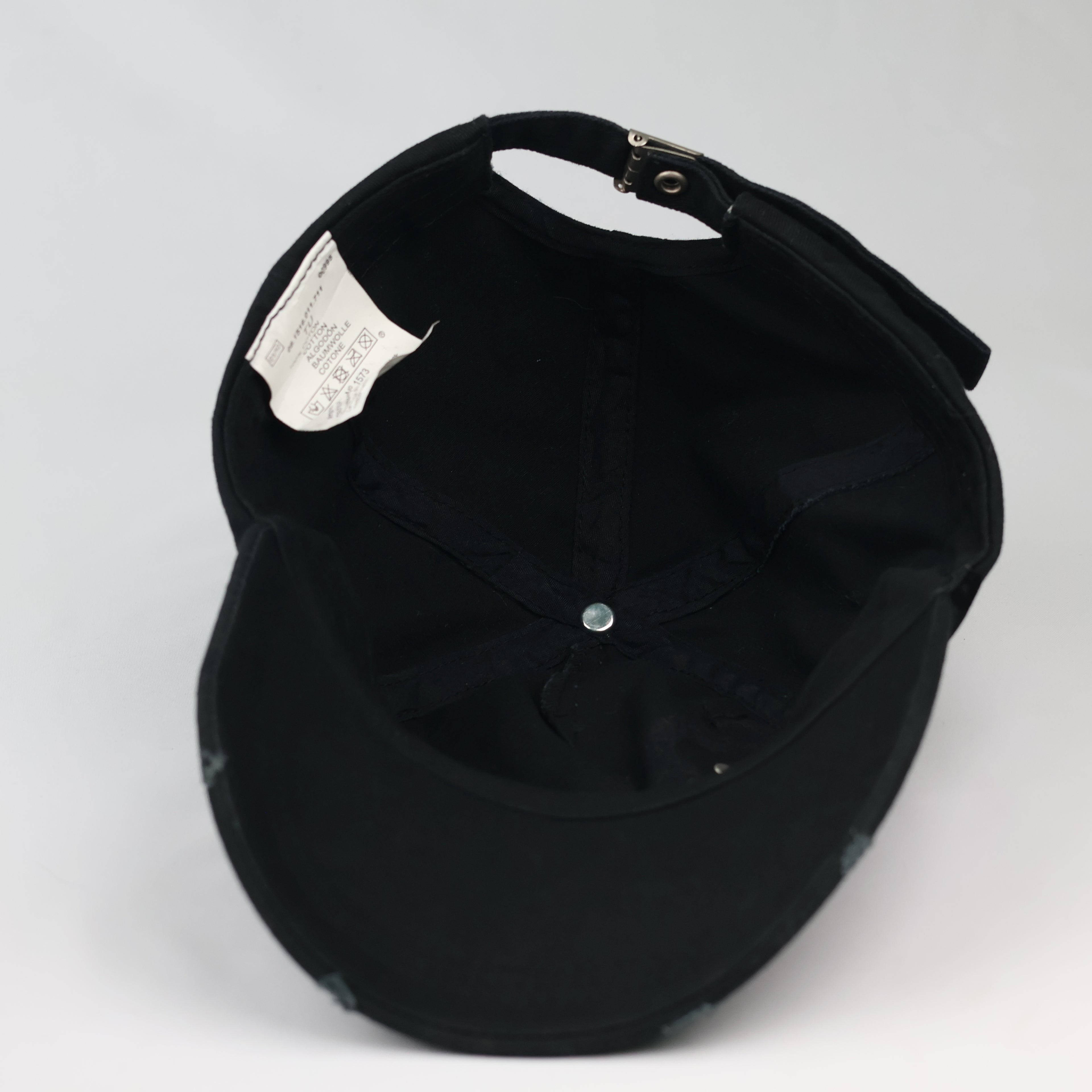 Thrifted Liberto Gothic Black Cotton Strapback Baseball Cap