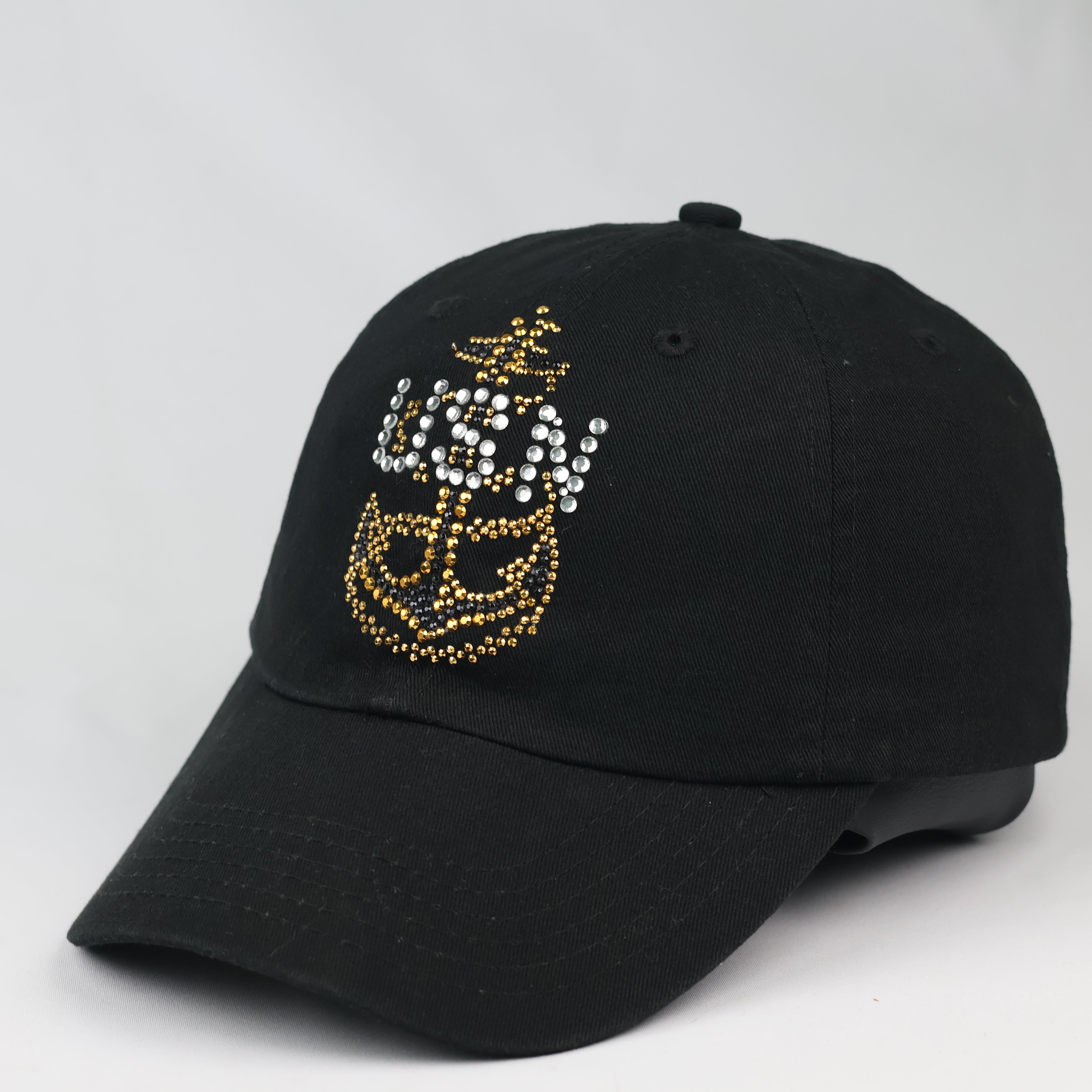 Thrifted US Navy Bedazzled Crystal Black Dad Hat