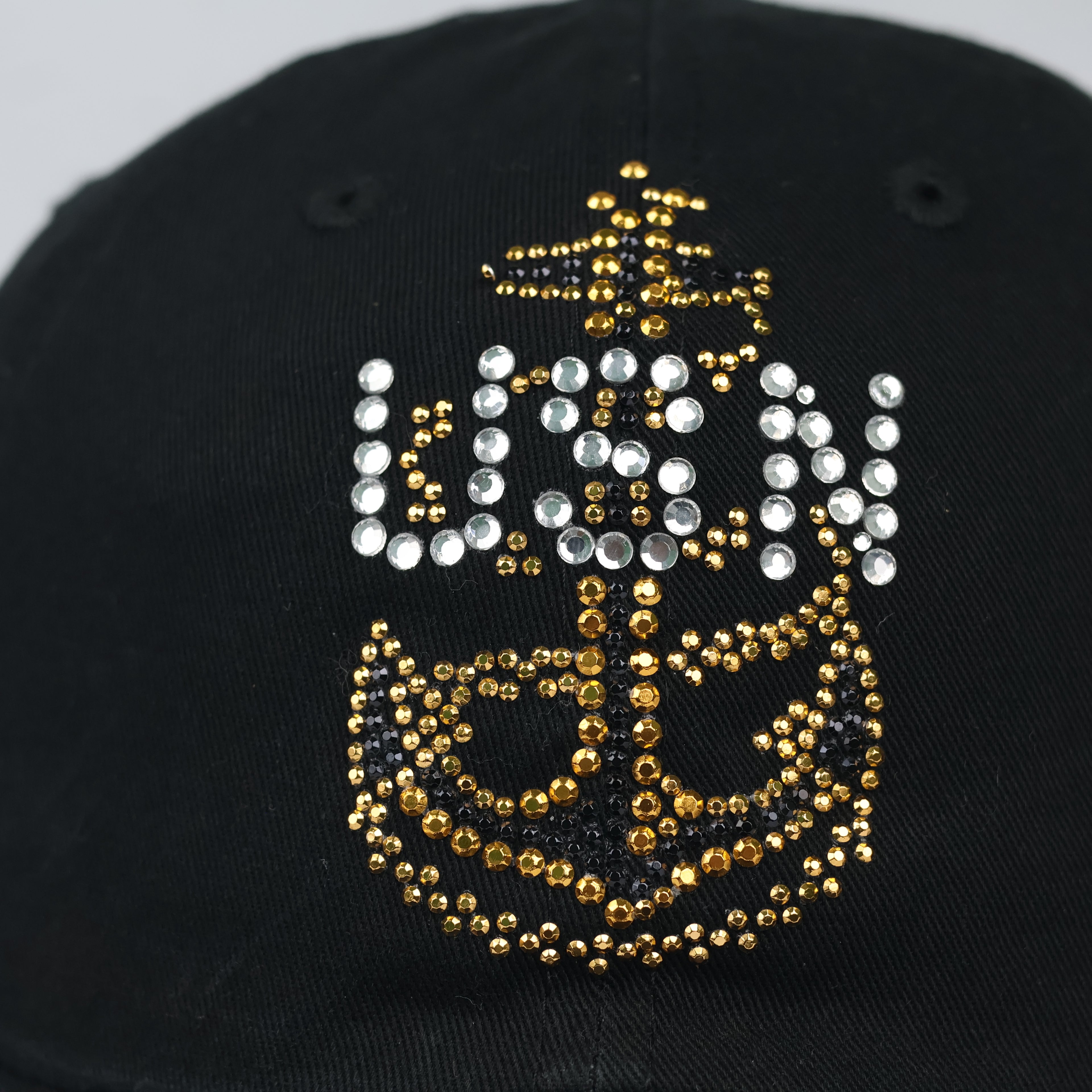 Thrifted US Navy Bedazzled Crystal Black Dad Hat