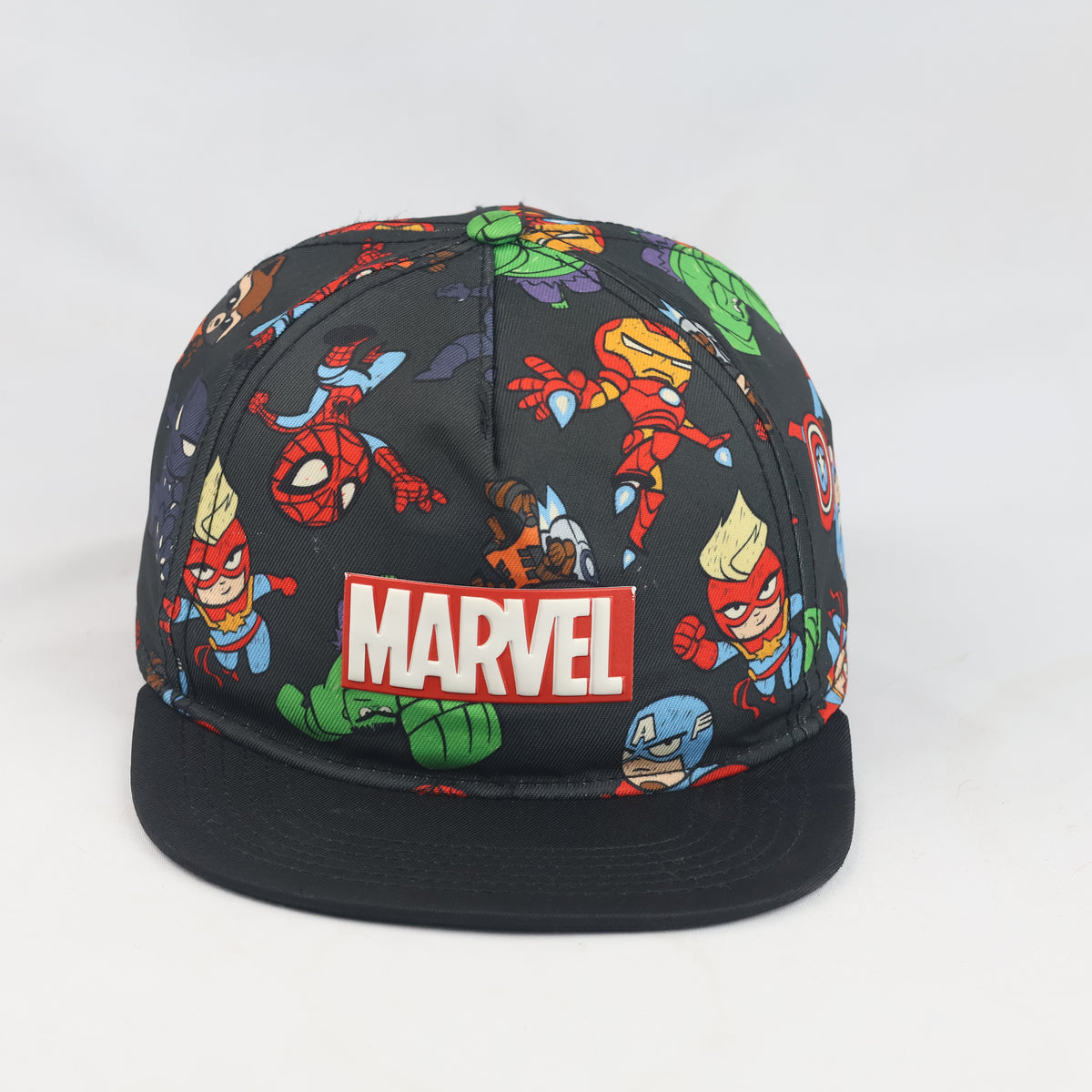 Thrifted Marvel Avengers Chibi Print Flat Brim Hat | 10301