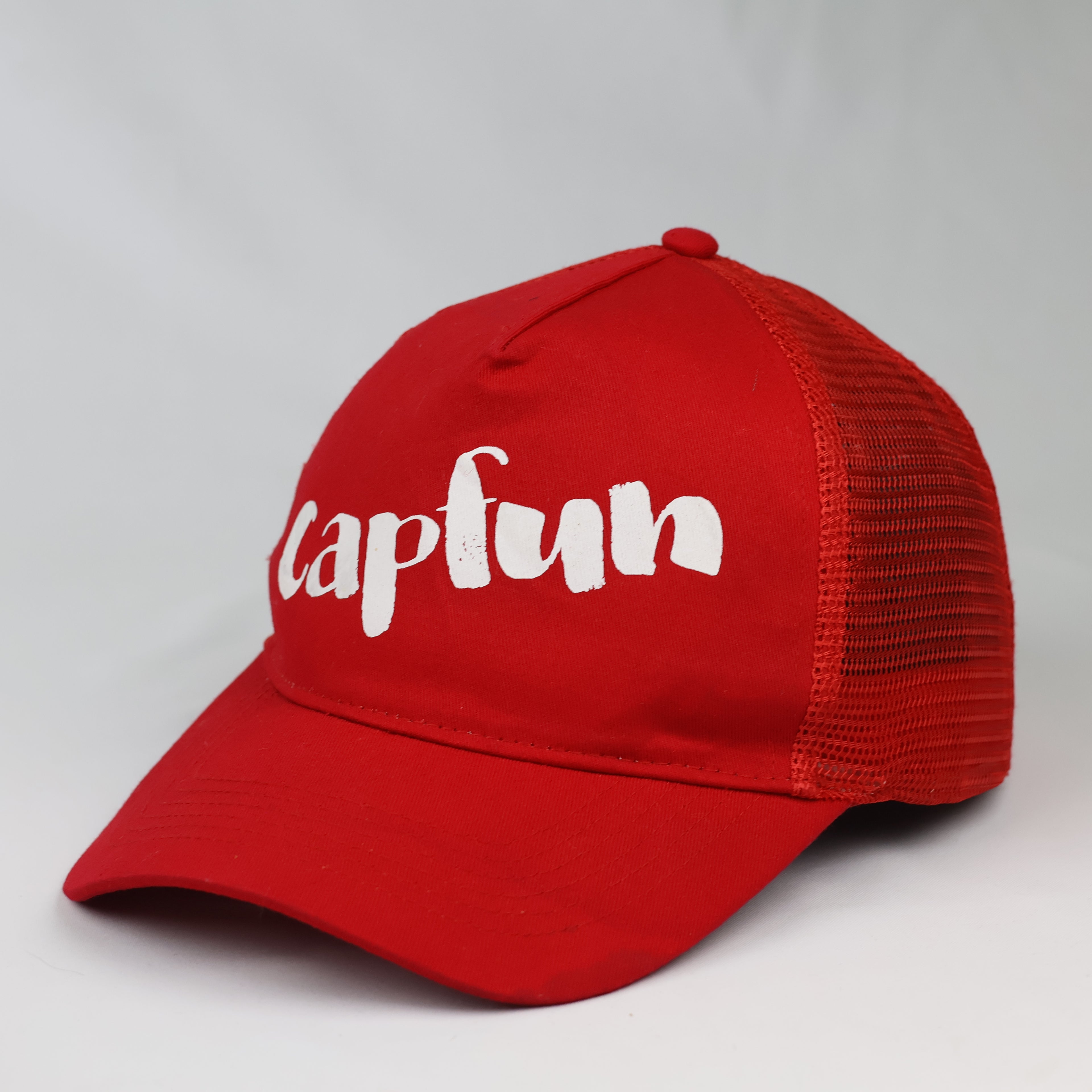 Thrifted Beechfield Capfun Red Snapback Trucker Cap