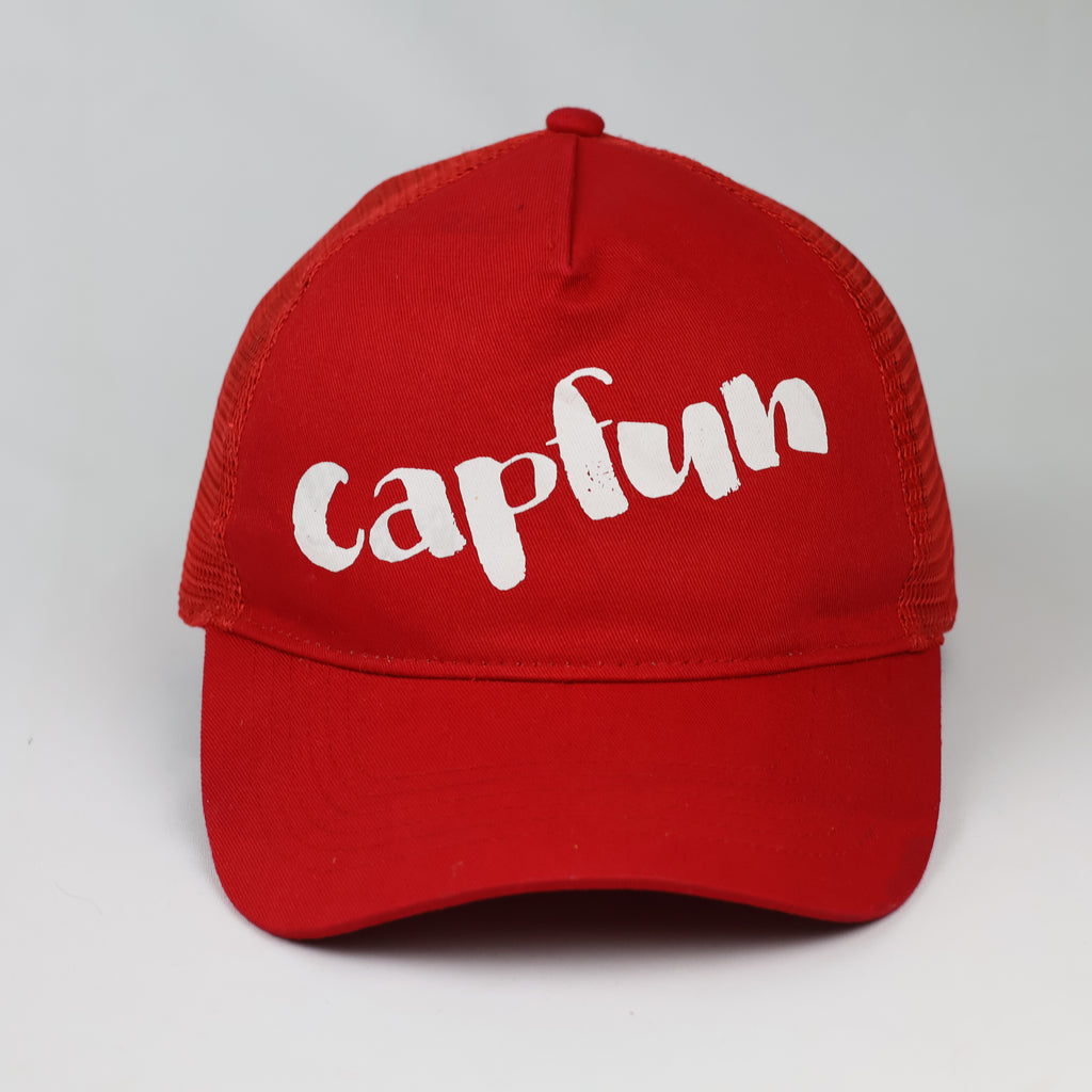 Thrifted Beechfield Capfun Red Snapback Trucker Cap