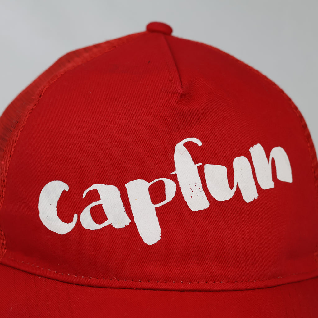 Thrifted Beechfield Capfun Red Snapback Trucker Cap