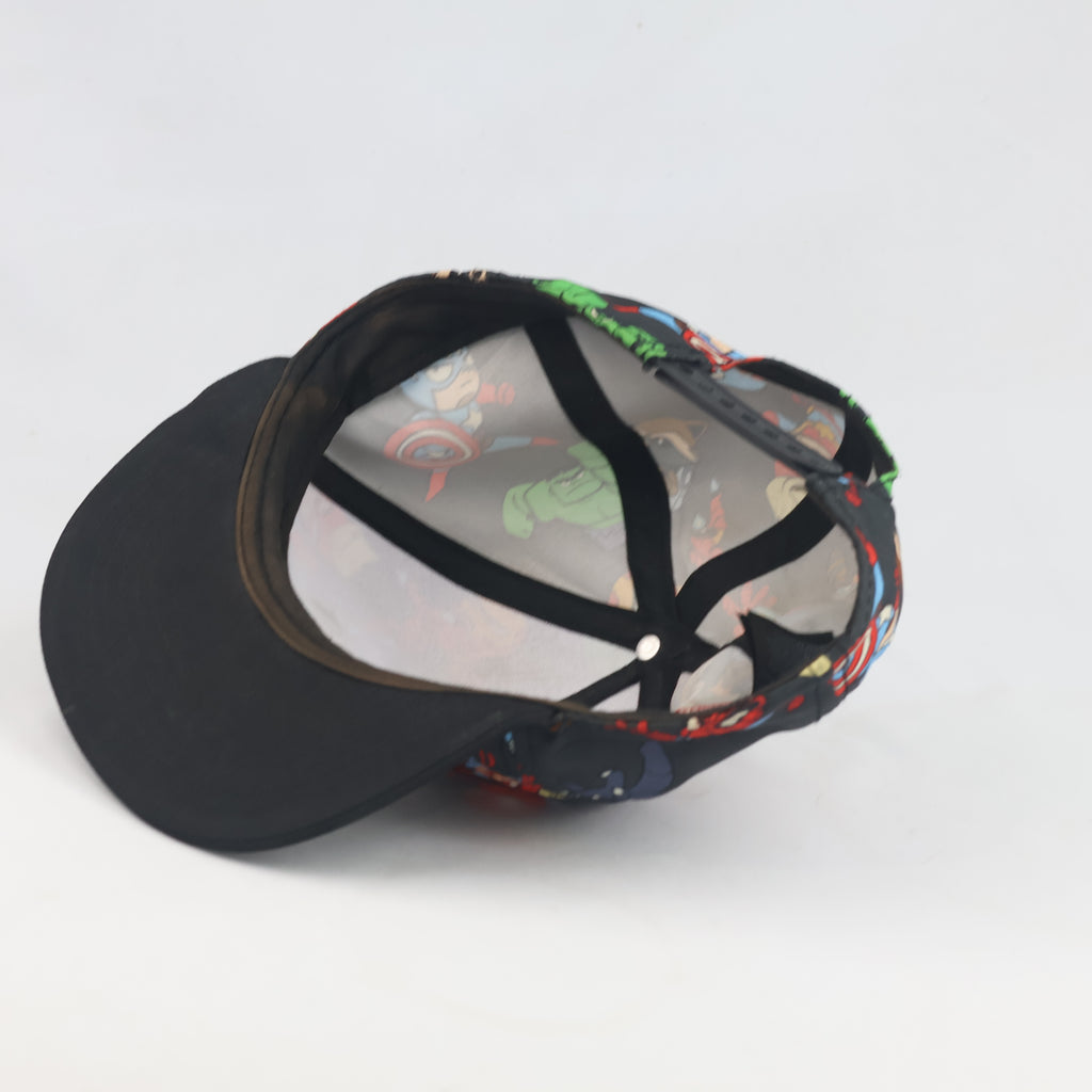 Thrifted Marvel Avengers Chibi Print Flat Brim Hat | 10301