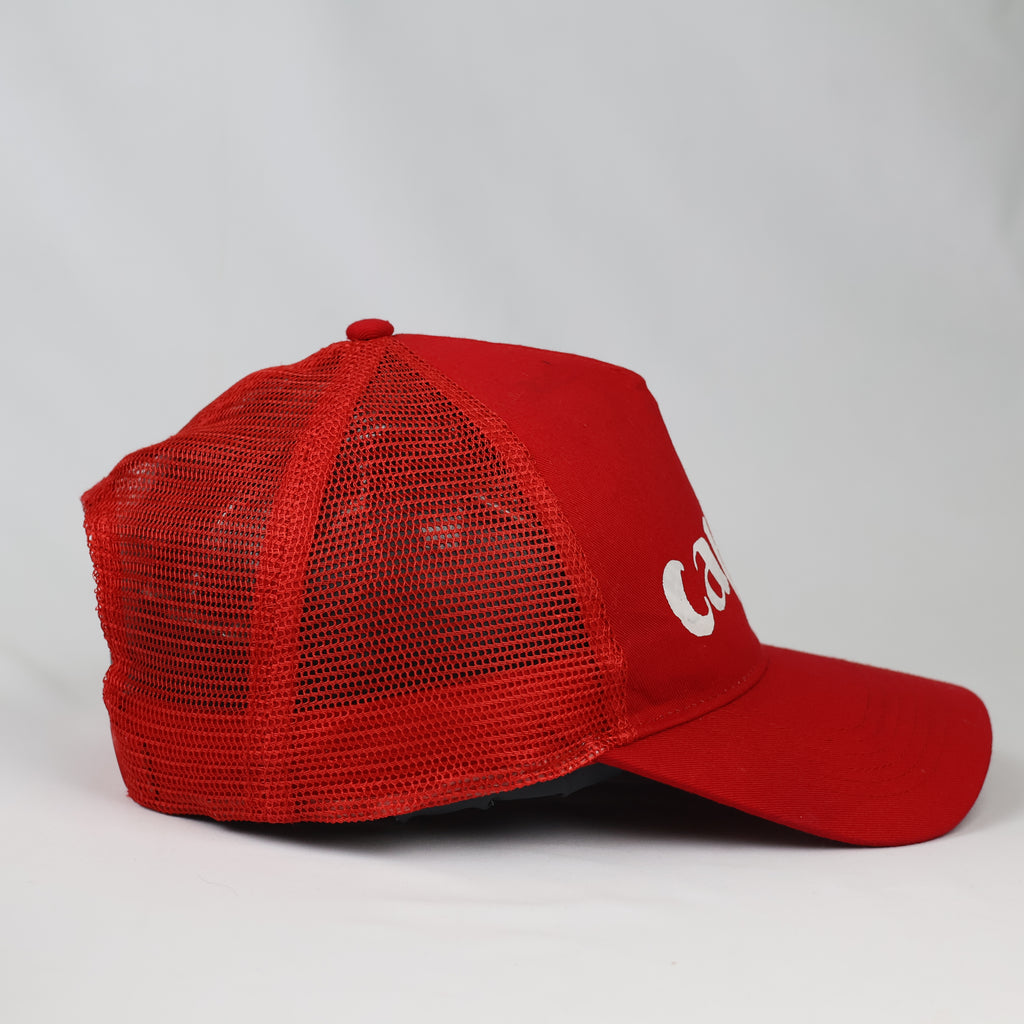 Thrifted Beechfield Capfun Red Snapback Trucker Cap