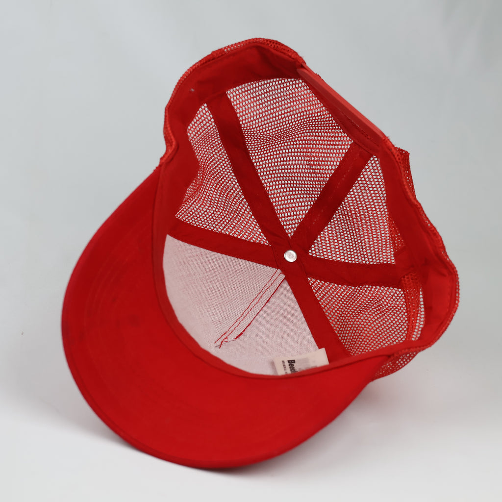 Thrifted Beechfield Capfun Red Snapback Trucker Cap