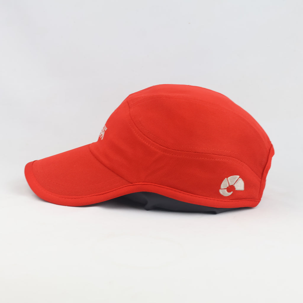 Thrifted NEPA Italy Red Nylon Athletic Cap | Curved Visor Outdoor Hat (58-60cm) | 10294