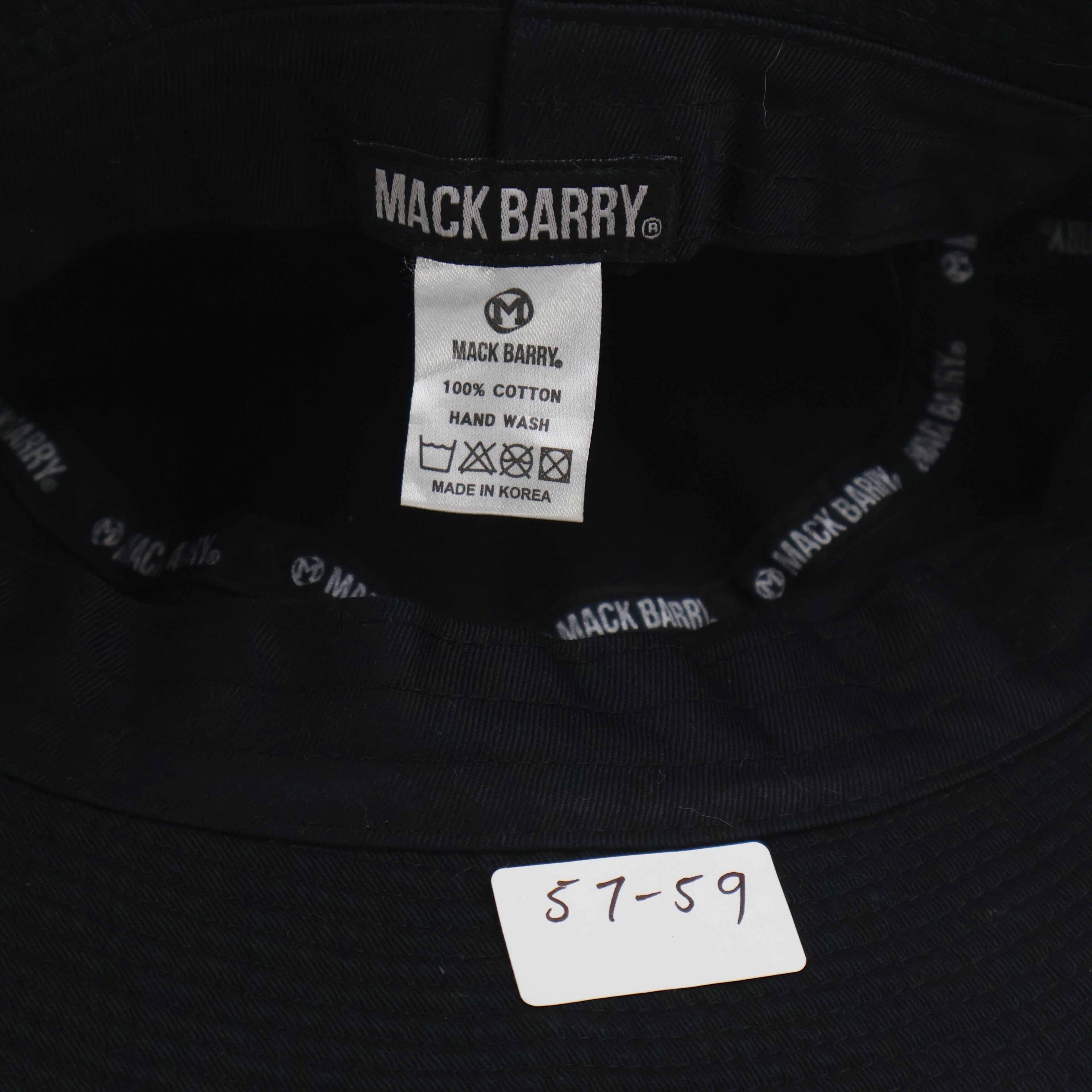 "MACK BARRY" Black Cotton Bucket Hat (57-59cm)