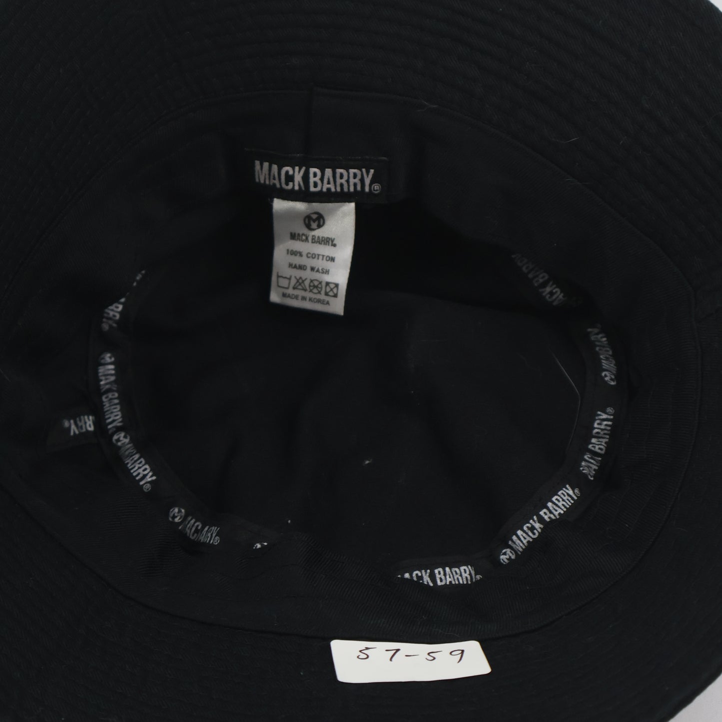 "MACK BARRY" Black Cotton Bucket Hat (57-59cm)