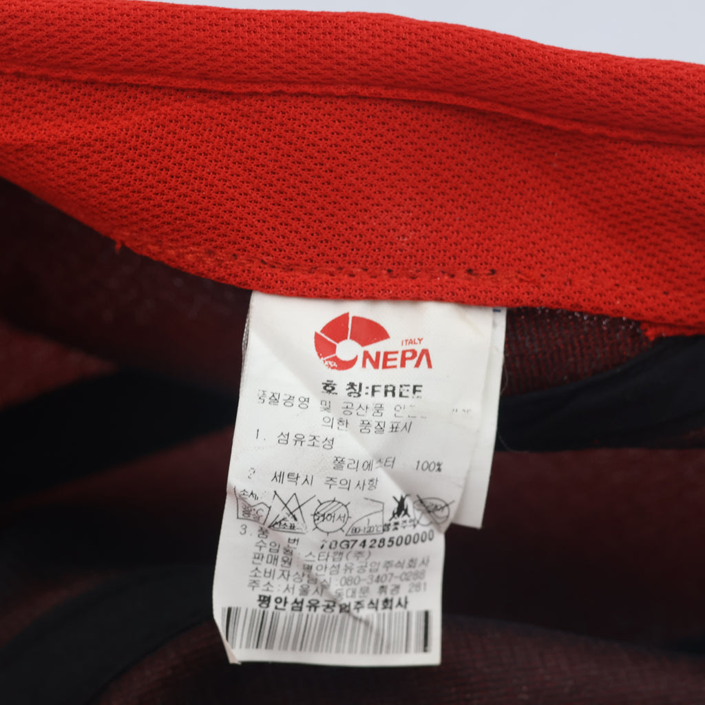 Thrifted NEPA Italy Red Nylon Athletic Cap | Curved Visor Outdoor Hat (58-60cm) | 10294