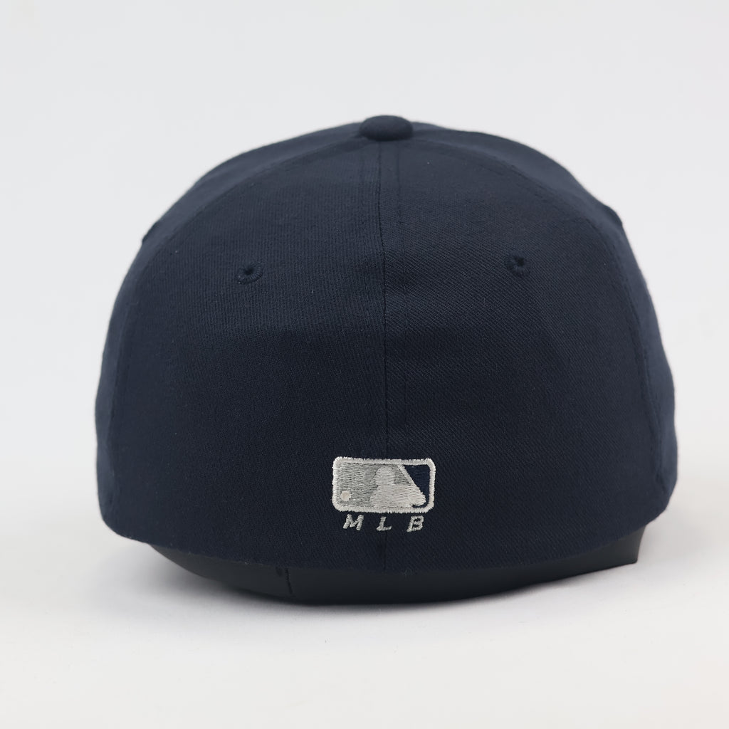 Vintage NY Yankees Embroidered Logo Thrifted Hat - Navy Blue Small-XS