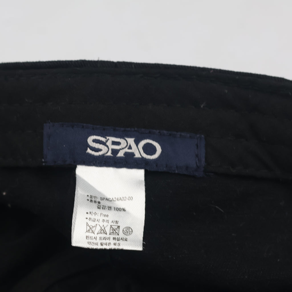 Thrifted Spao Minimalist Black Baseball Cap | 10314