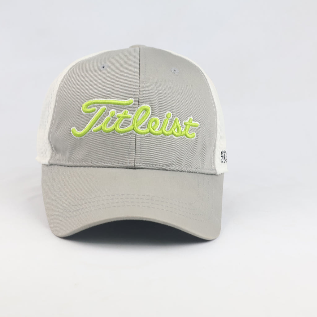 Thrifted Titleist Neon Green Script Golf Cap | White Mesh Back Hat (57-59cm) | 10287