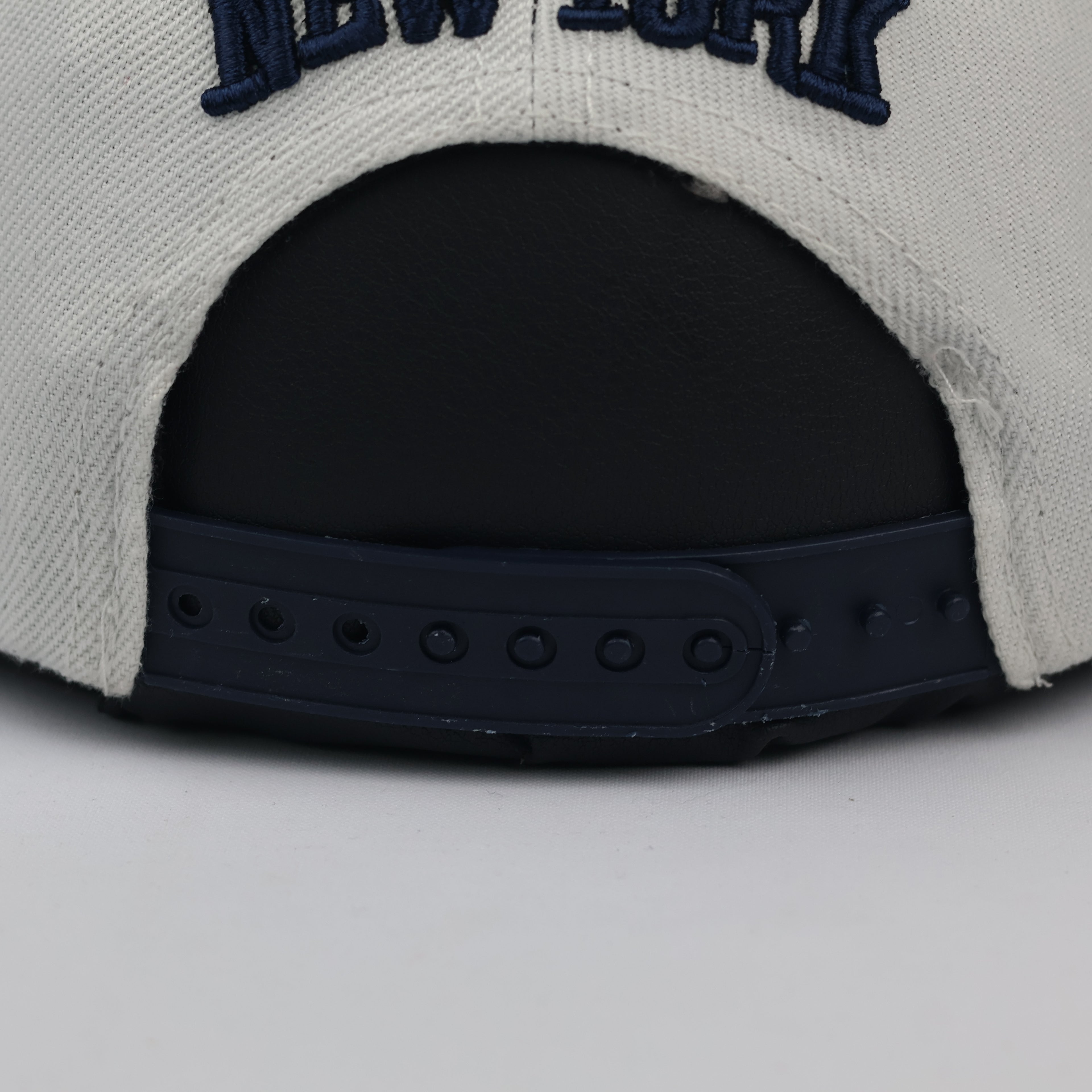 Thrifted NY USA Flag Embroidered White Snapback Cap