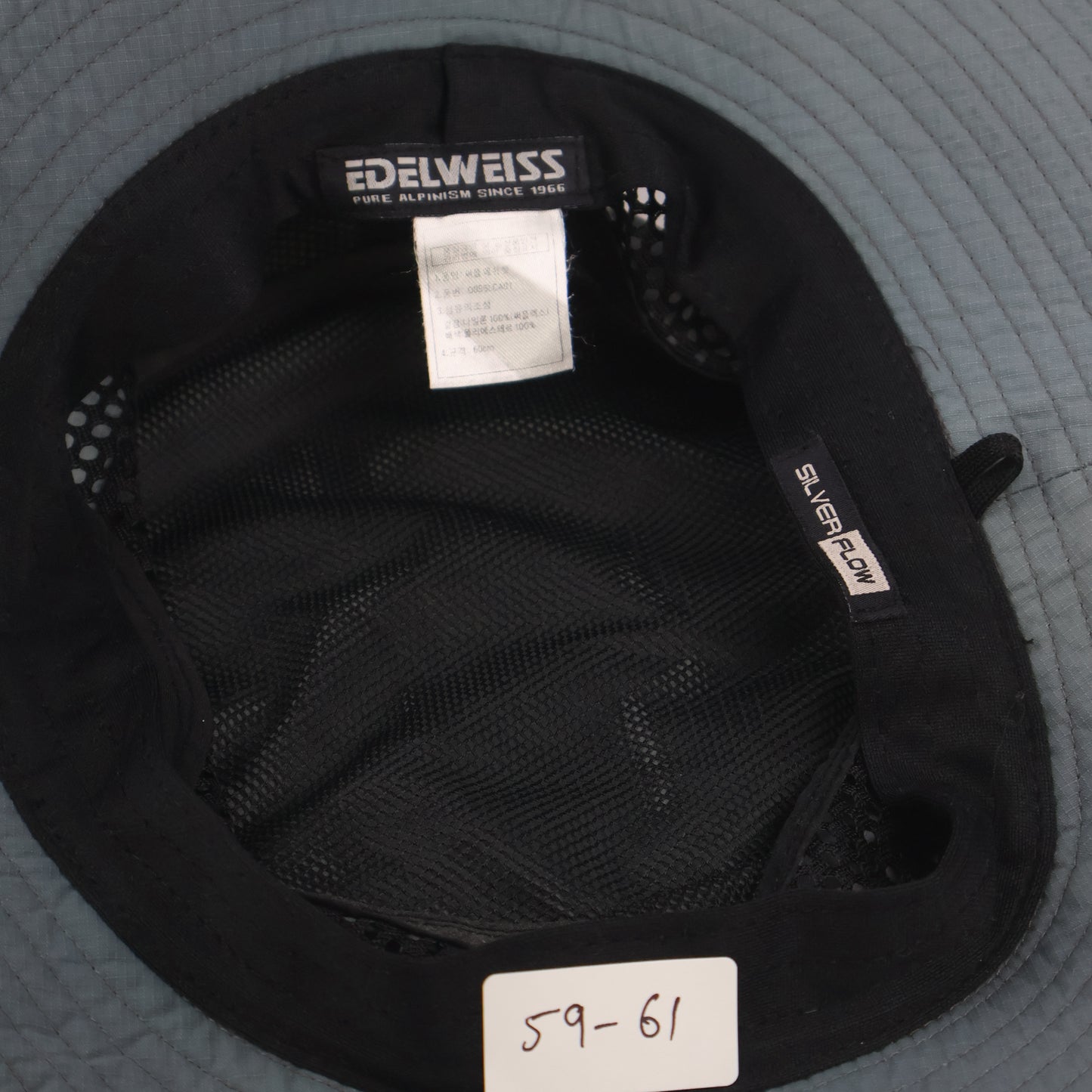 Edelweiss" 'Silver Flow' Technical Outdoor Hat - Grey(59-61cm)