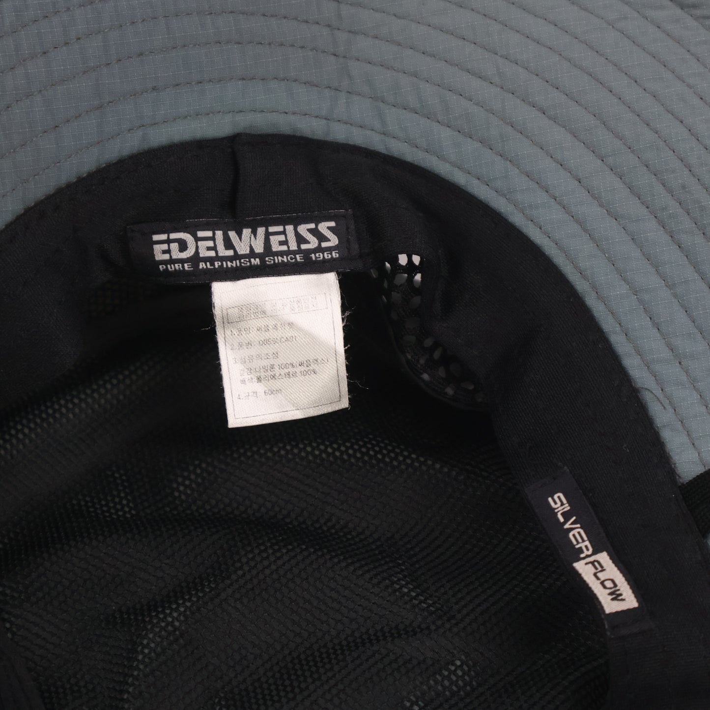 Edelweiss" 'Silver Flow' Technical Outdoor Hat - Grey(59-61cm)