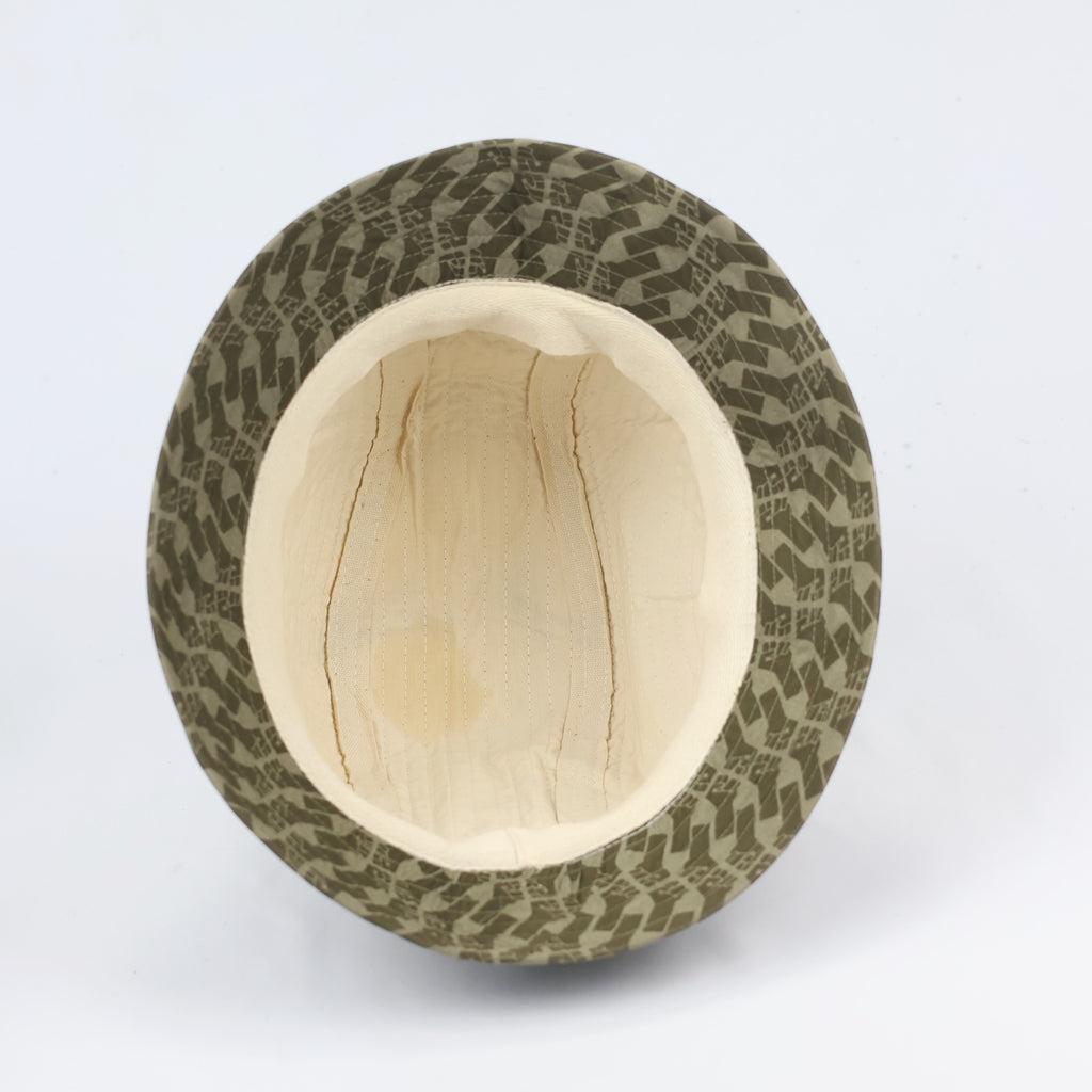 Retro Earth-Tone Patterned Sun Hat - Unisex Streetwear Bucket Hat