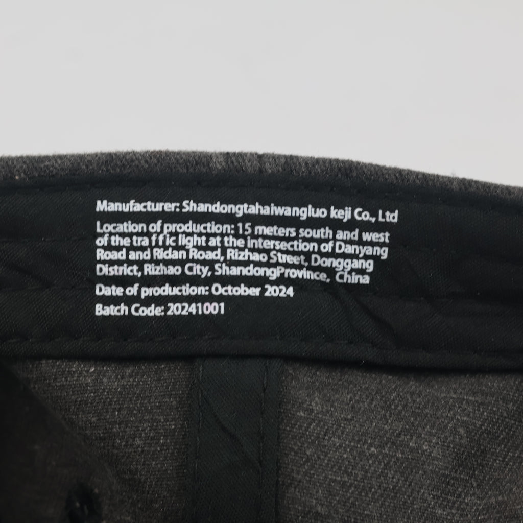 Thrifted Embroidered Smile Washed Cotton Dad Cap | Casual Grey Hat (52-54cm) | 10290