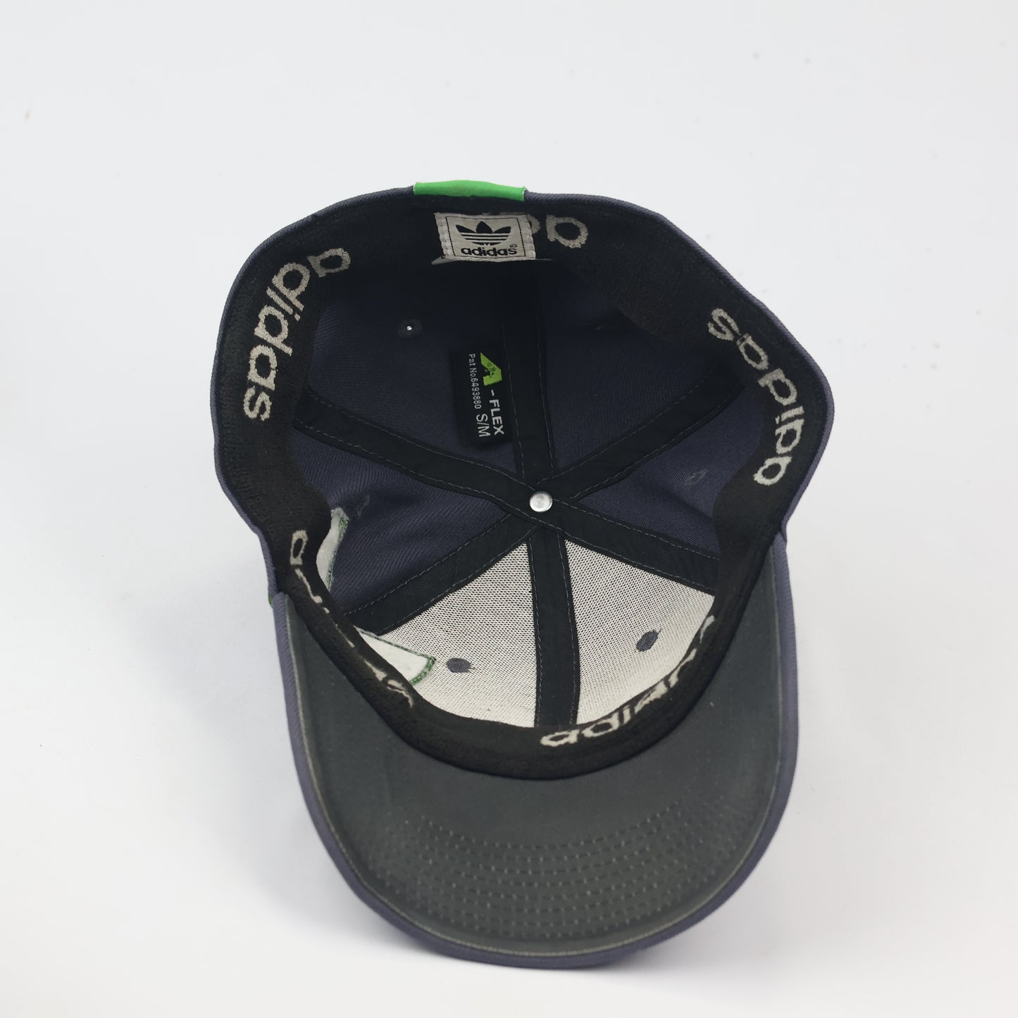 Vintage Adidas Trefoil A-Flex Thrifted Cap - Blue & Lime Green