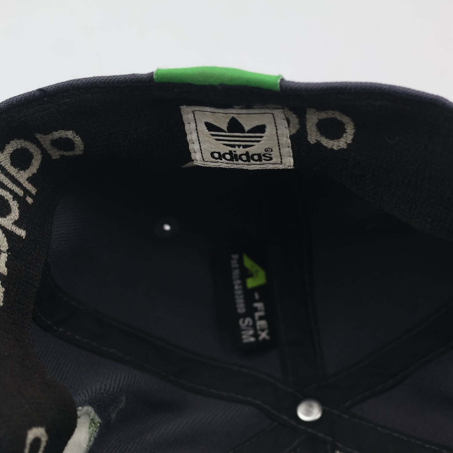 Vintage Adidas Trefoil A-Flex Thrifted Cap - Blue & Lime Green