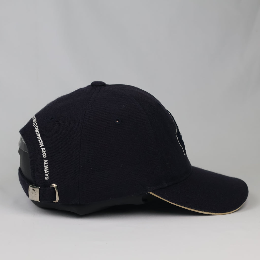 Thrifted Shell Oil Corporate Promo Navy Blue Strapback Cap