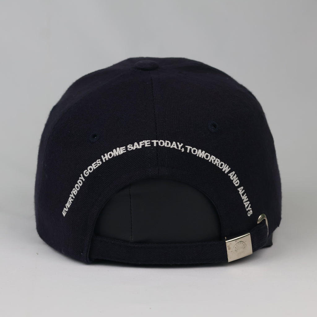 Thrifted Shell Oil Corporate Promo Navy Blue Strapback Cap