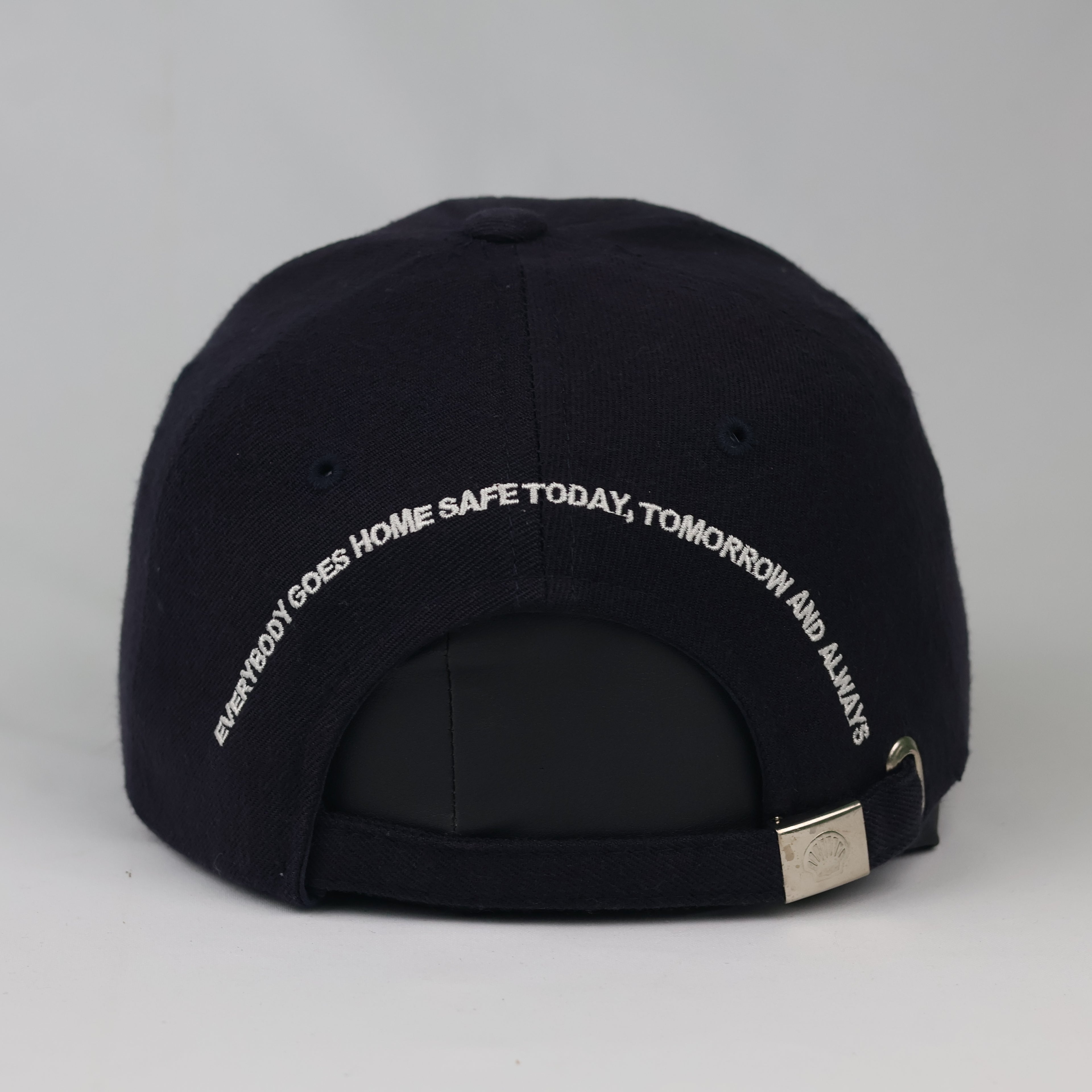 Thrifted Shell Oil Corporate Promo Navy Blue Strapback Cap