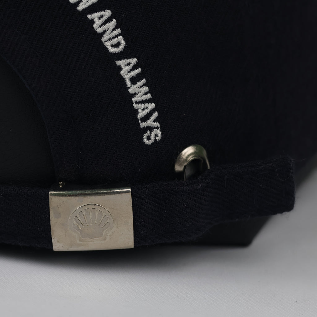 Thrifted Shell Oil Corporate Promo Navy Blue Strapback Cap