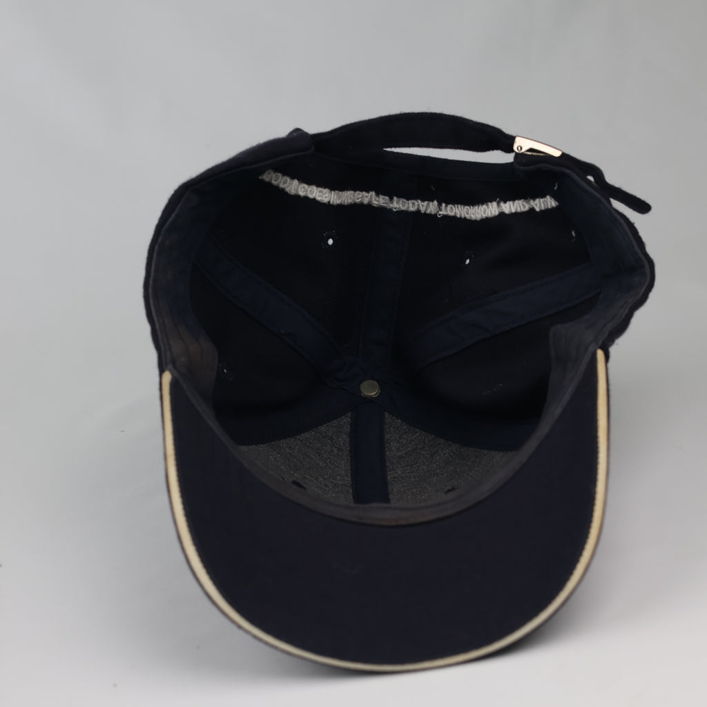 Thrifted Shell Oil Corporate Promo Navy Blue Strapback Cap