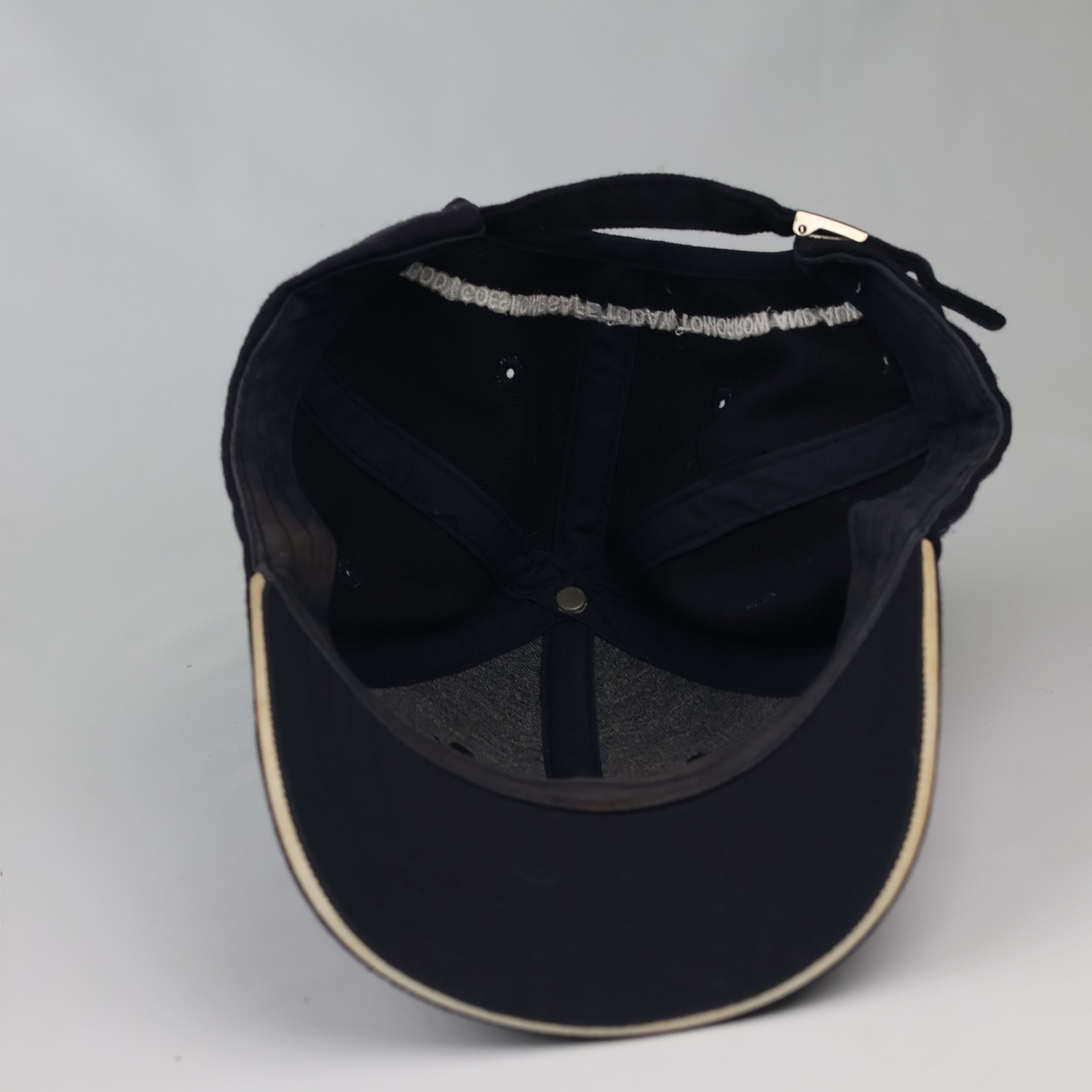 Thrifted Shell Oil Corporate Promo Navy Blue Strapback Cap