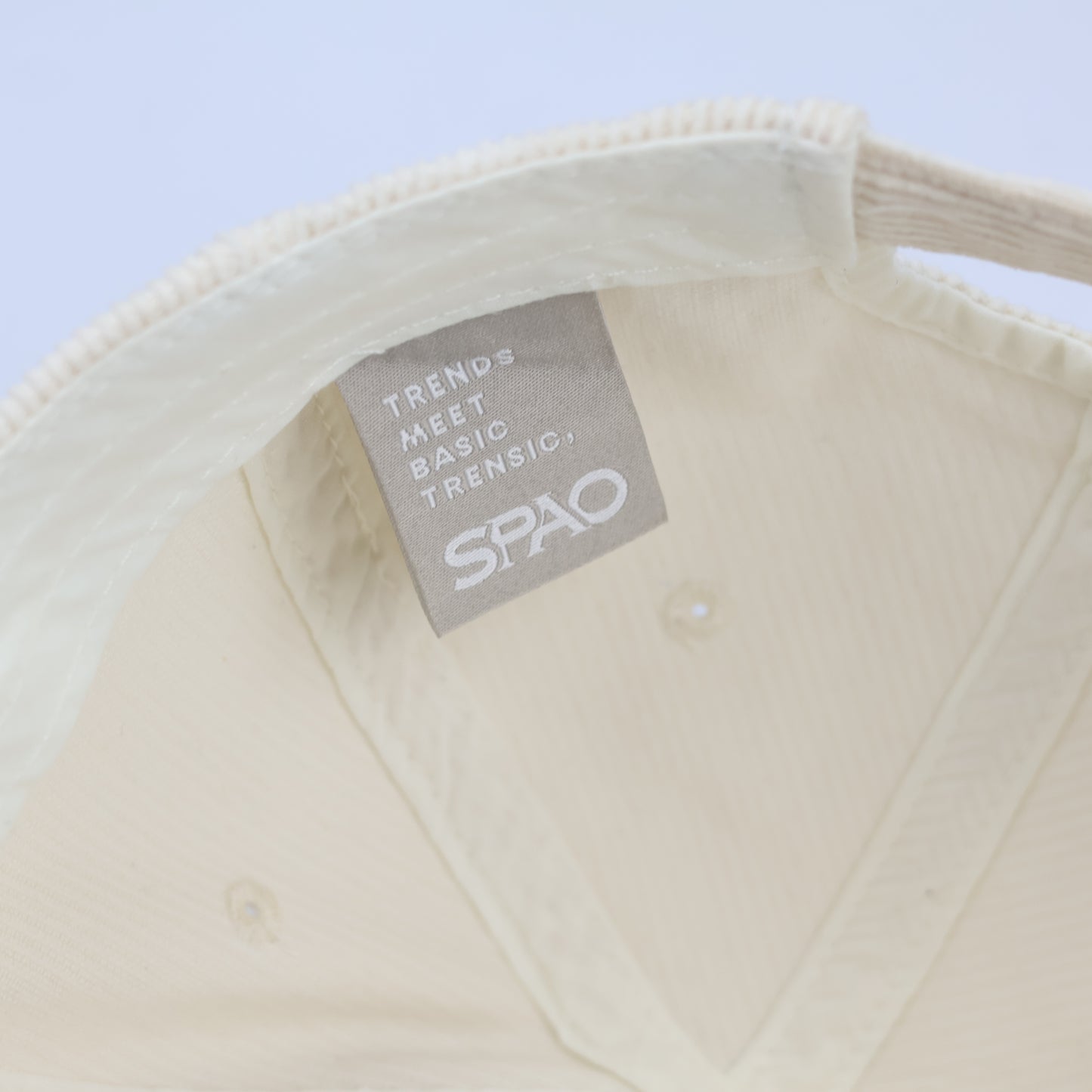 SPAO Cream Corduroy "New York" Embroidered Thrifted Baseball Cap