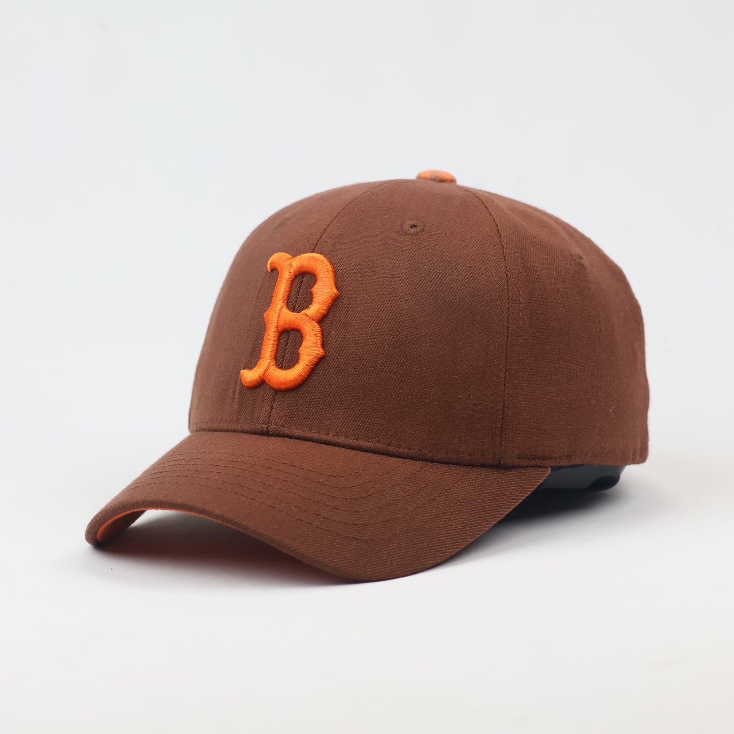 MLB Boston Red Sox "B" Logo Fitted Thrifted Cap – Brown & Orange