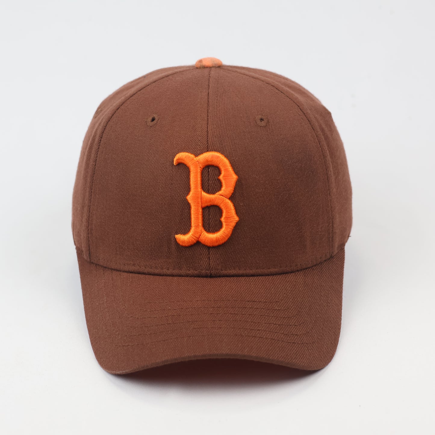 MLB Boston Red Sox "B" Logo Fitted Thrifted Cap – Brown & Orange