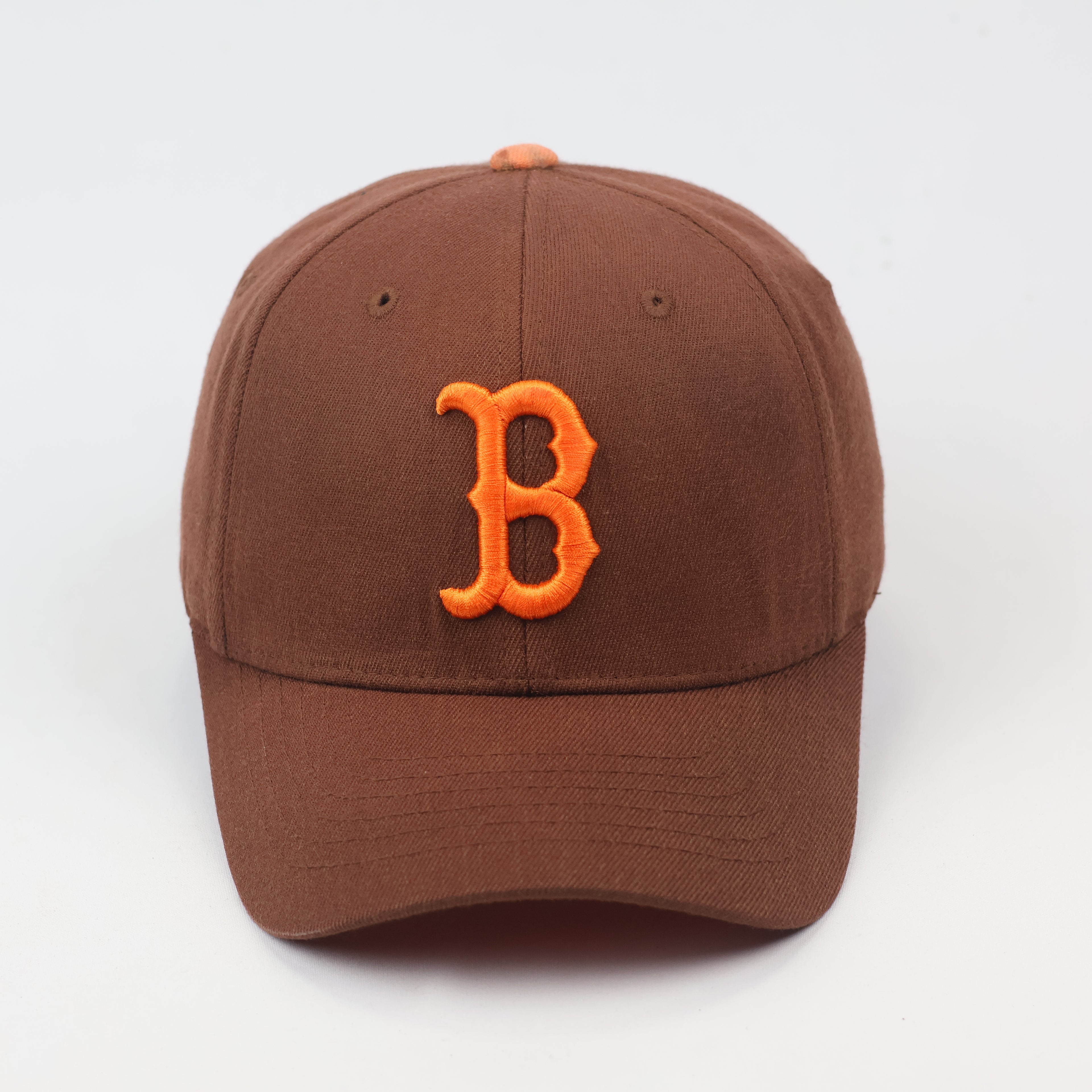 MLB Boston Red Sox "B" Logo Fitted Thrifted Cap – Brown & Orange