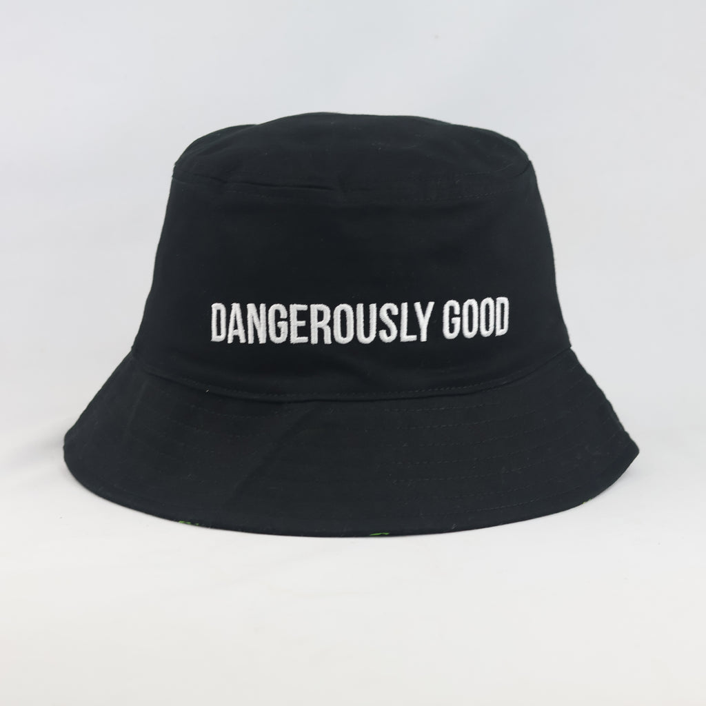 Thrifted Sour Puss Neon Crossbones Bucket Hat | Y2K Streetwear Sun Hat (58-59cm)