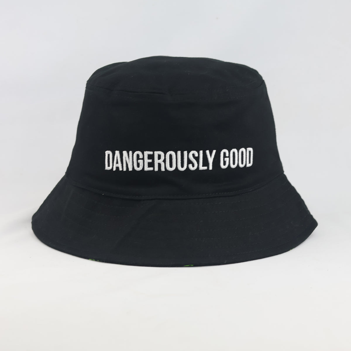 Thrifted Sour Puss Neon Crossbones Bucket Hat | Y2K Streetwear Sun Hat (58-59cm)
