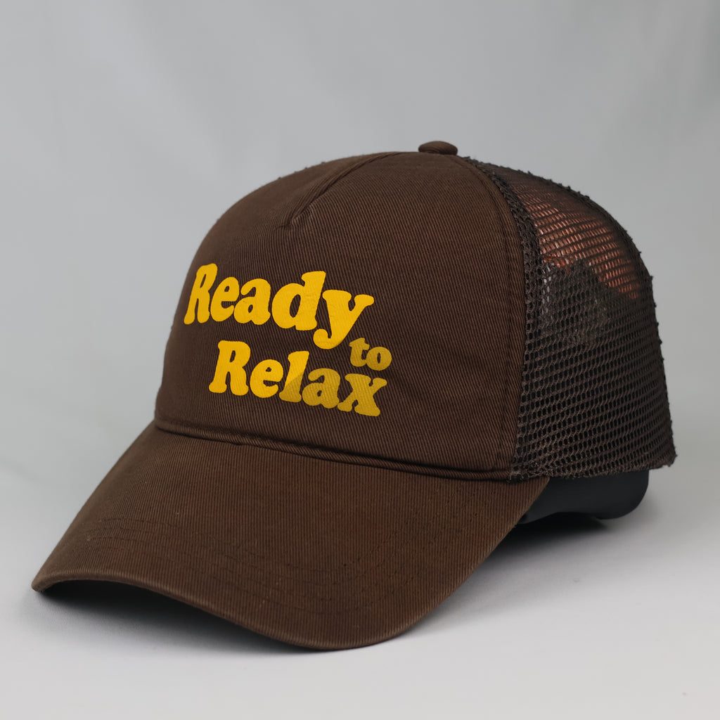 Zara Ready to Relax Brown Mesh Thrifted Trucker Hat