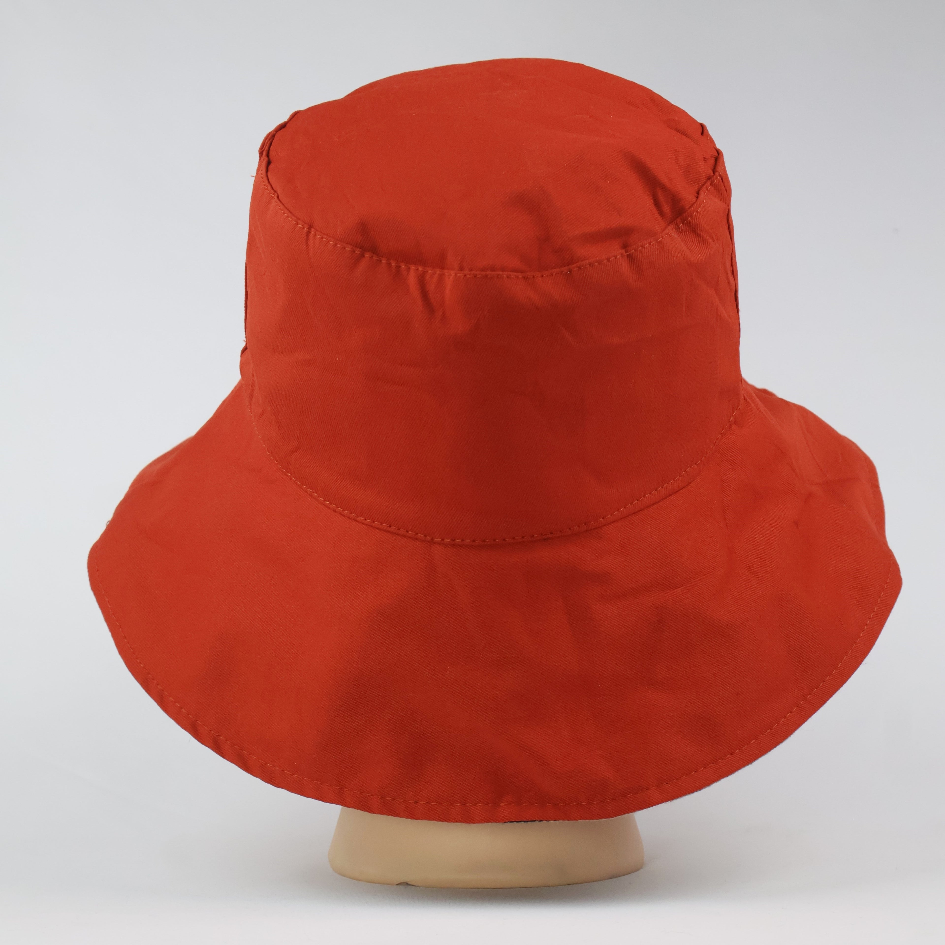 Reversible Bucket Hat - Orange & Plaid (56-58cm)