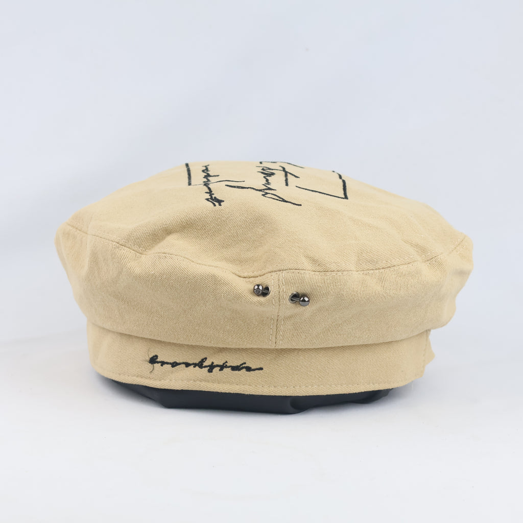 thrifted Retro Beige Adjustable Newsboy Beret Cap (58-60 cm) | 10331