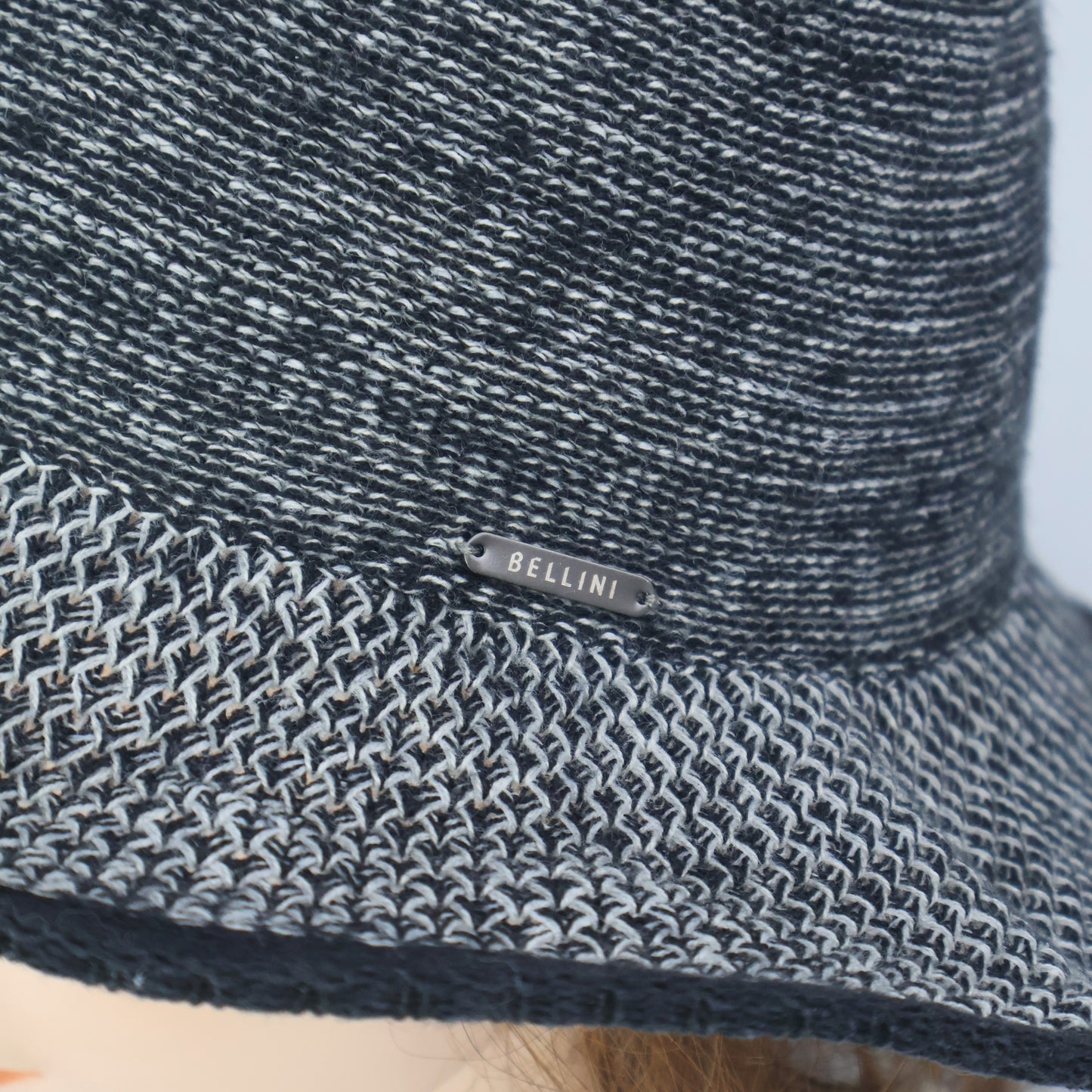 "BELLINI" Two-Tone Knit Sun Hat - Charcoal/Grey