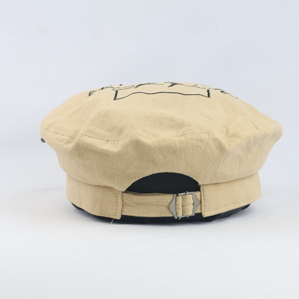 thrifted Retro Beige Adjustable Newsboy Beret Cap (58-60 cm) | 10331