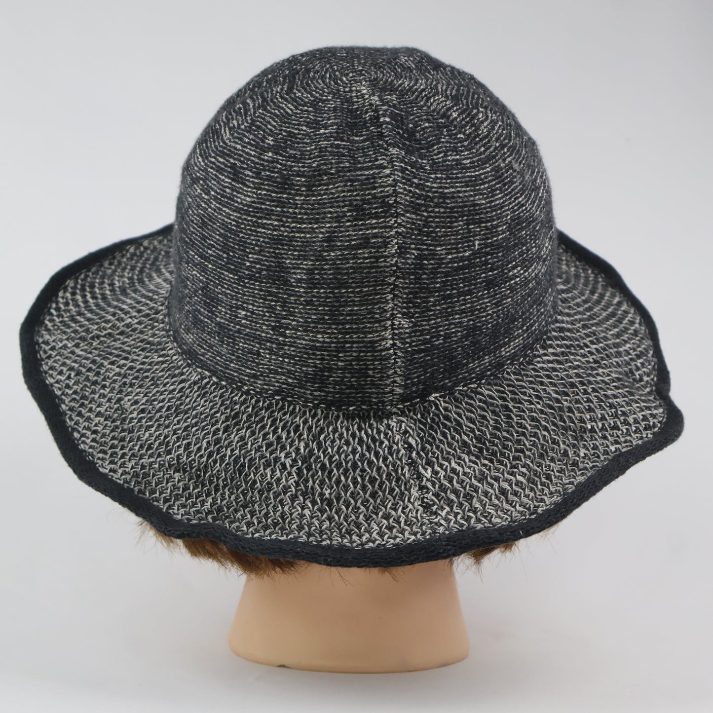 "BELLINI" Two-Tone Knit Sun Hat - Charcoal/Grey